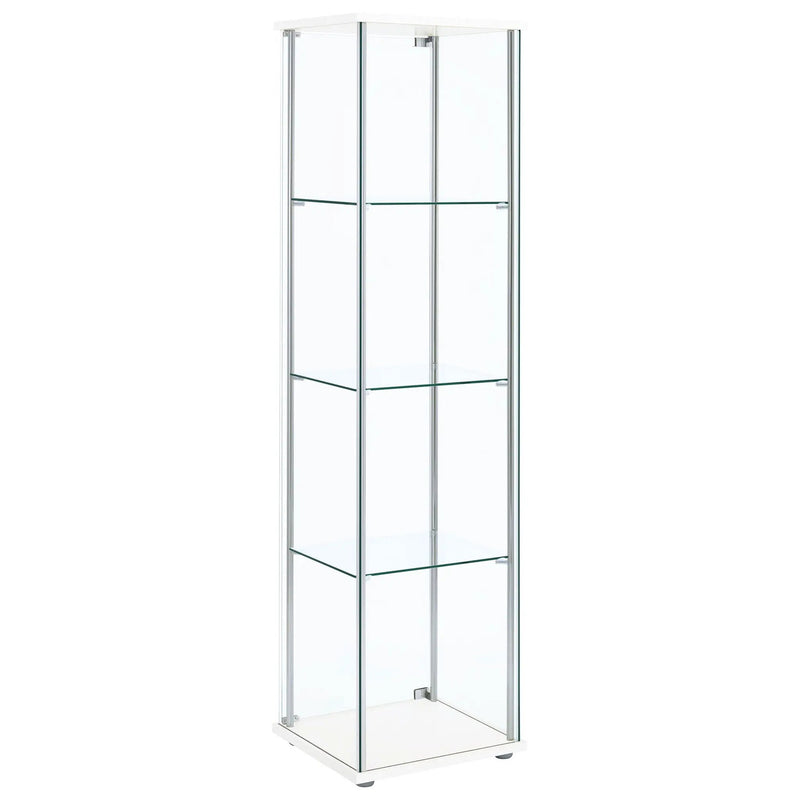 Bellatrix 3-shelf Clear Glass Curio Cabinet White by Unique Piece Furniture