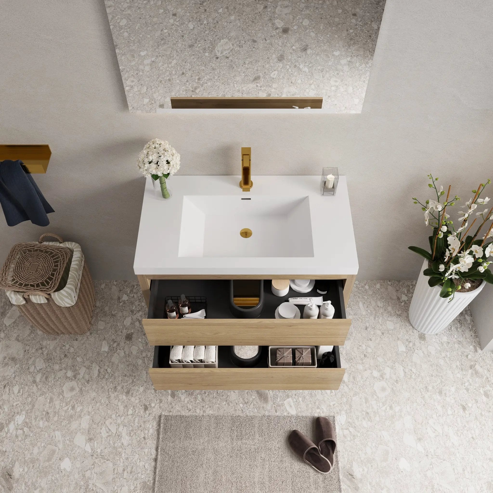 36" Wall-Mounted Bathroom Vanity with Sink by HouseOfZazla