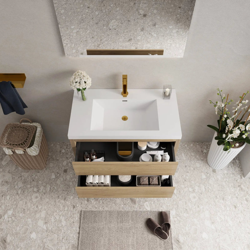 36" Wall-Mounted Bathroom Vanity with Sink by HouseOfZazla