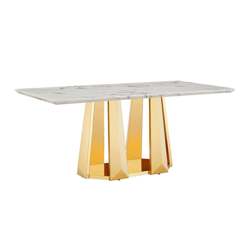 70'' Faux Marble Dining Table for 6 People by HouseOfZazla