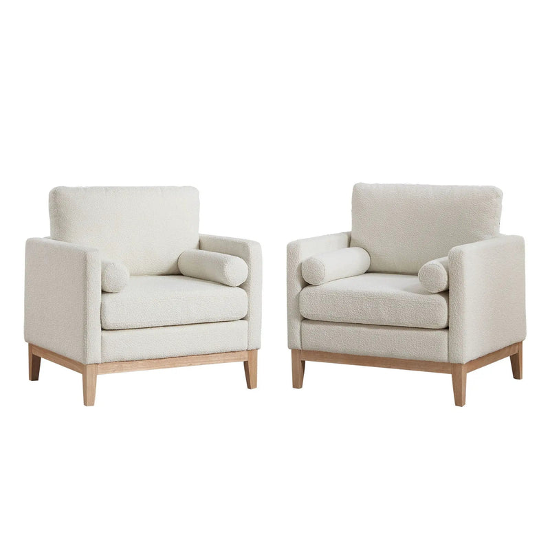Wide Modern Performance Accent Chair With Natural Legs by Unique Piece Furniture