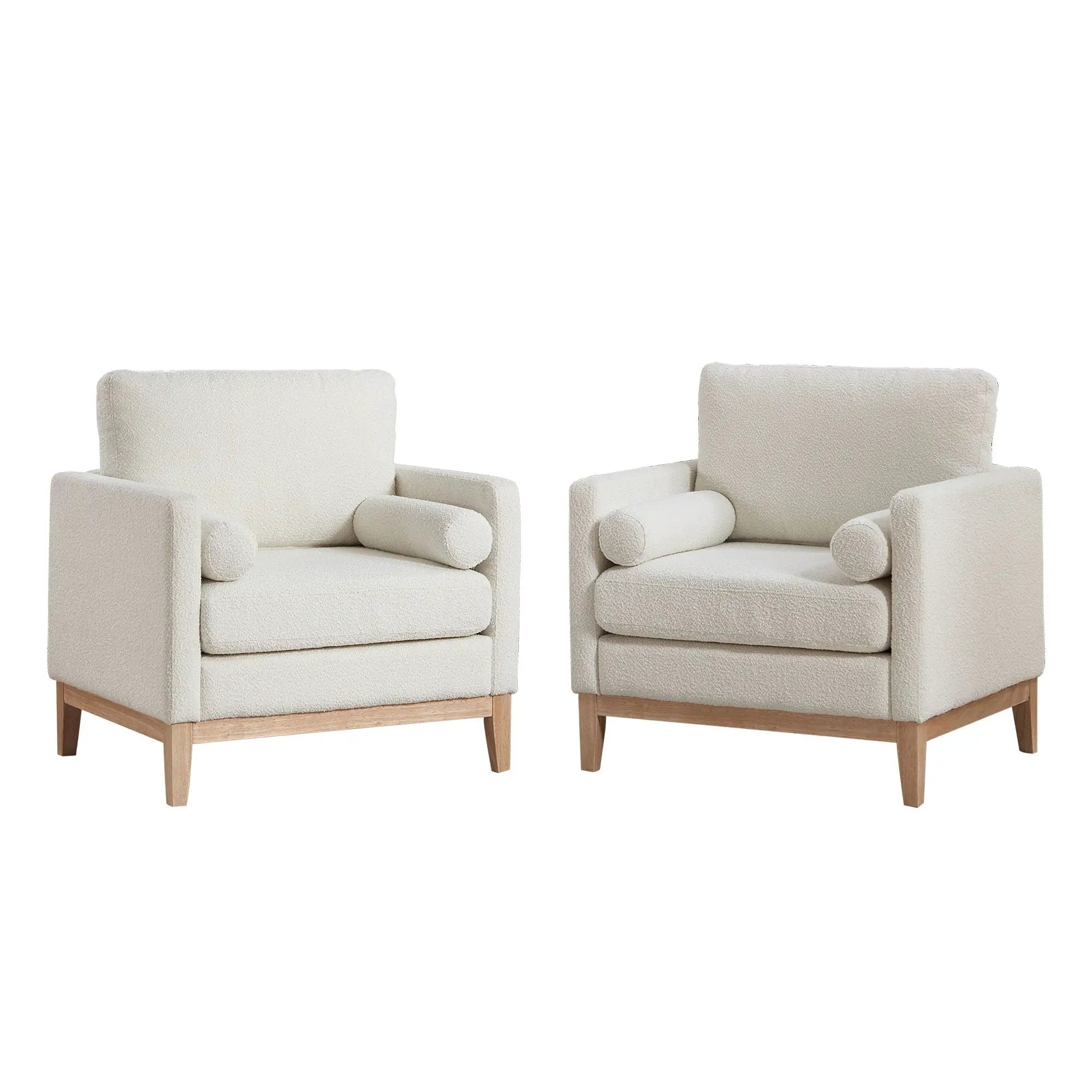 Wide Modern Performance Accent Chair With Natural Legs by Unique Piece Furniture