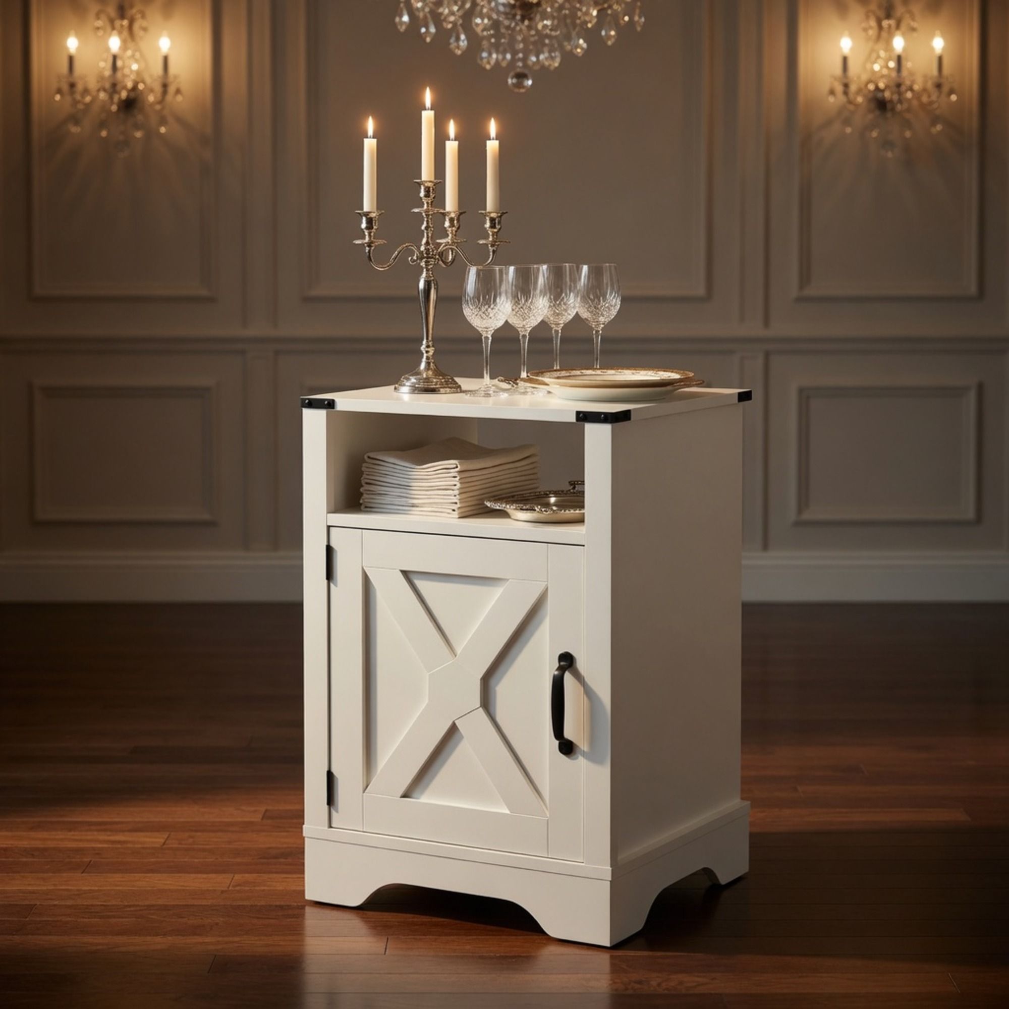 Farmhouse Nightstand, Charging Station & Storage by HouseOfZazla