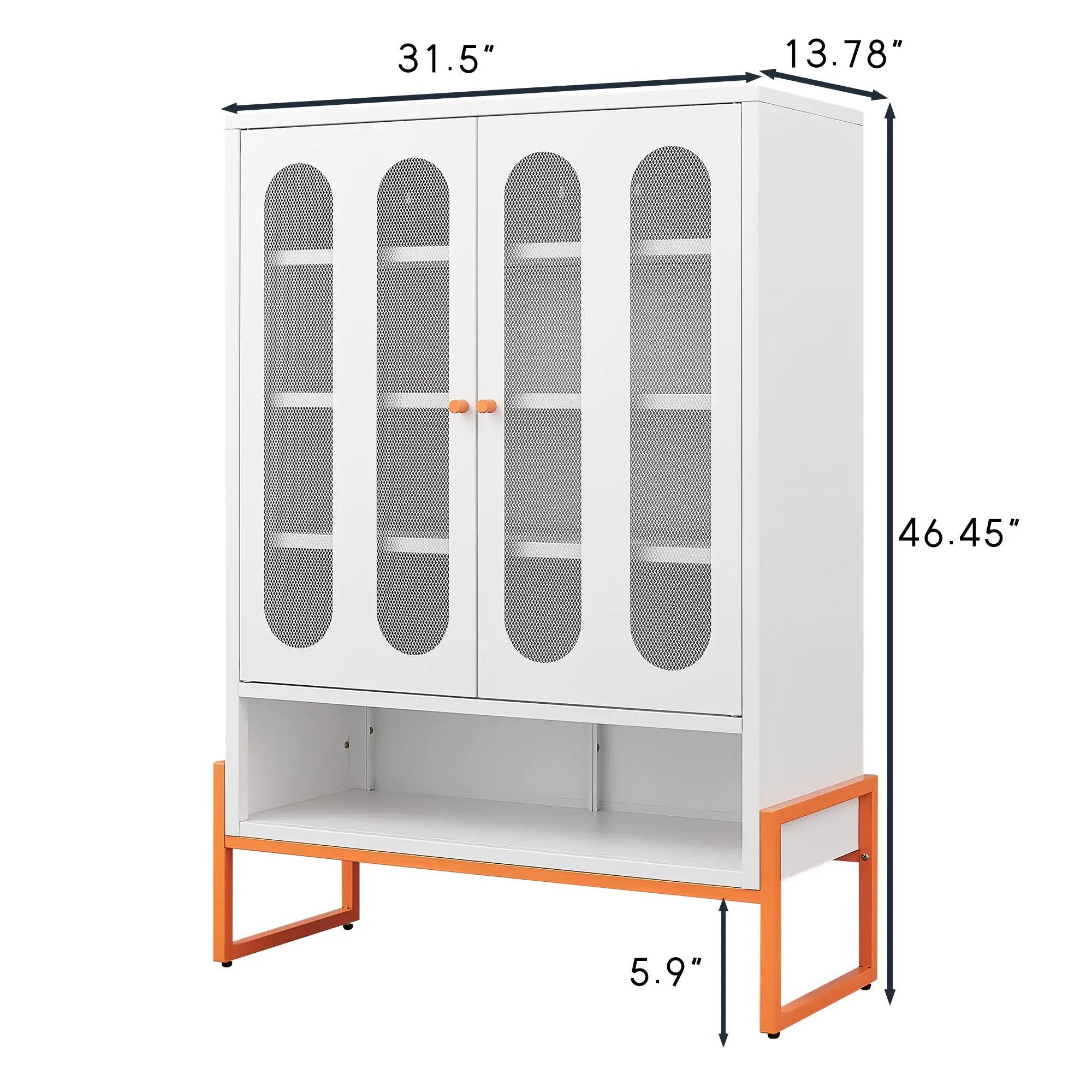 Modern Metal Shoe Cabinet With DoublebSided Doors And Adjustable Partitions by Unique Piece Furniture