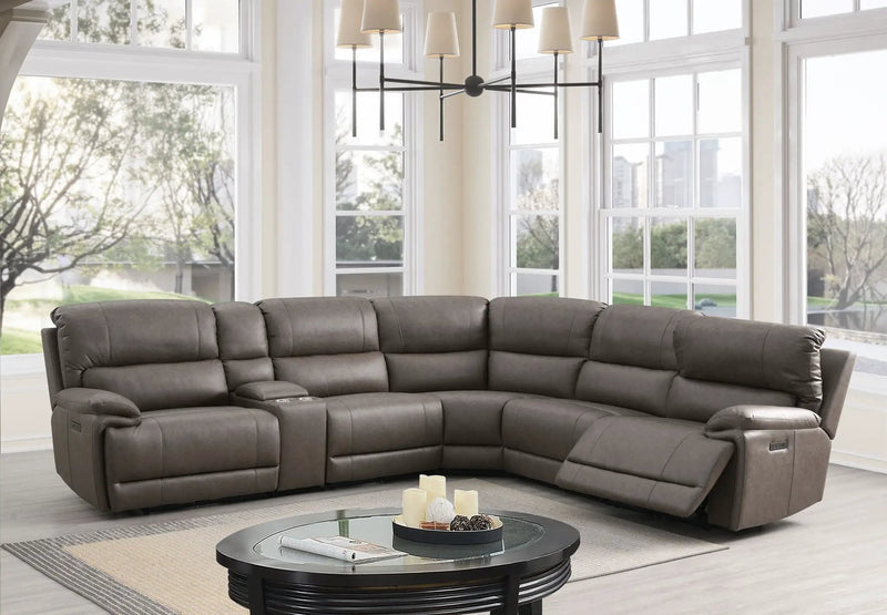 Kantu - Synthetic Leather Motion Sectional Sofa - Brown by Unique Piece Furniture