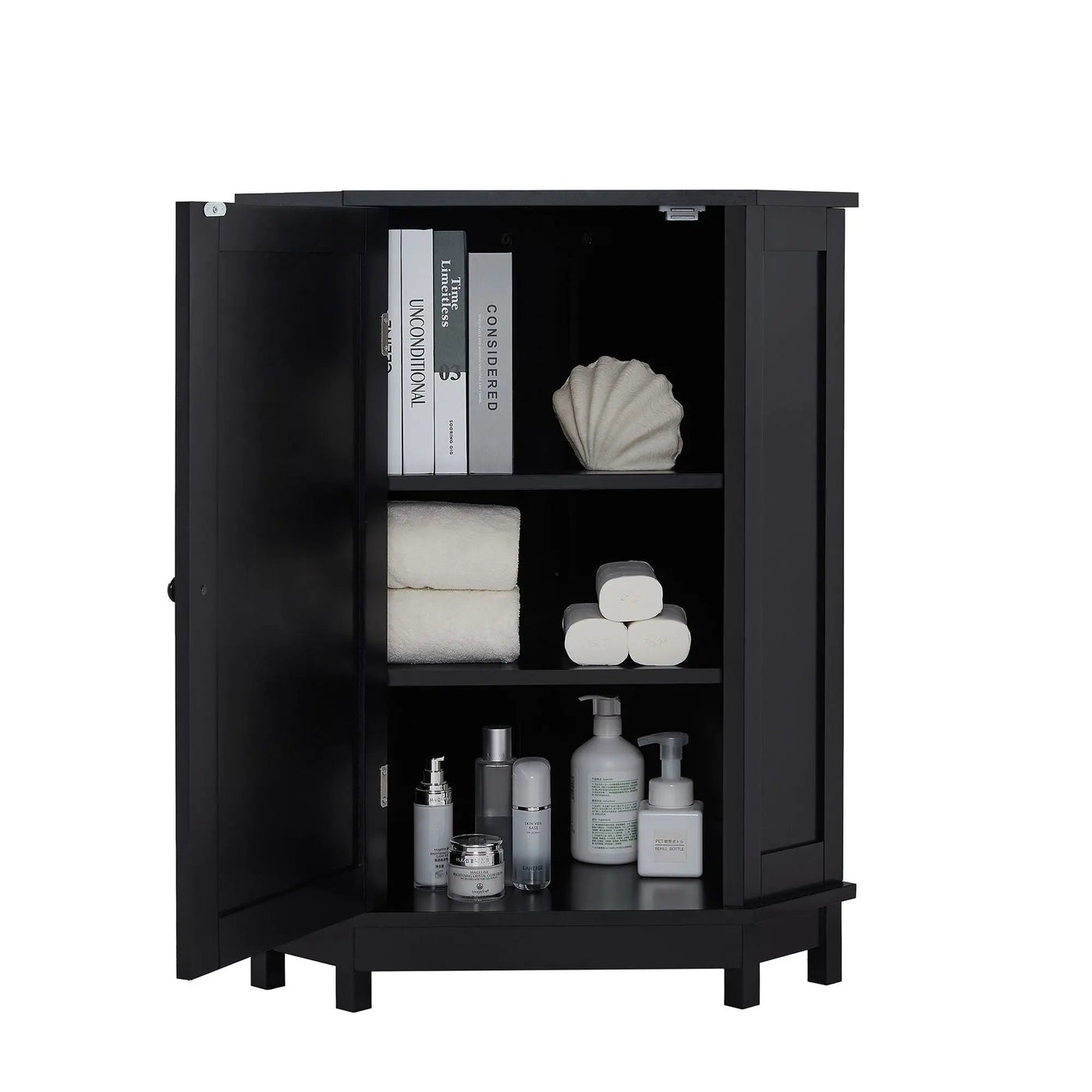 Bathroom Cabinet Triangle Corner Storage Cabinet With Adjustable Shelf Modern Style by HouseOfZazla