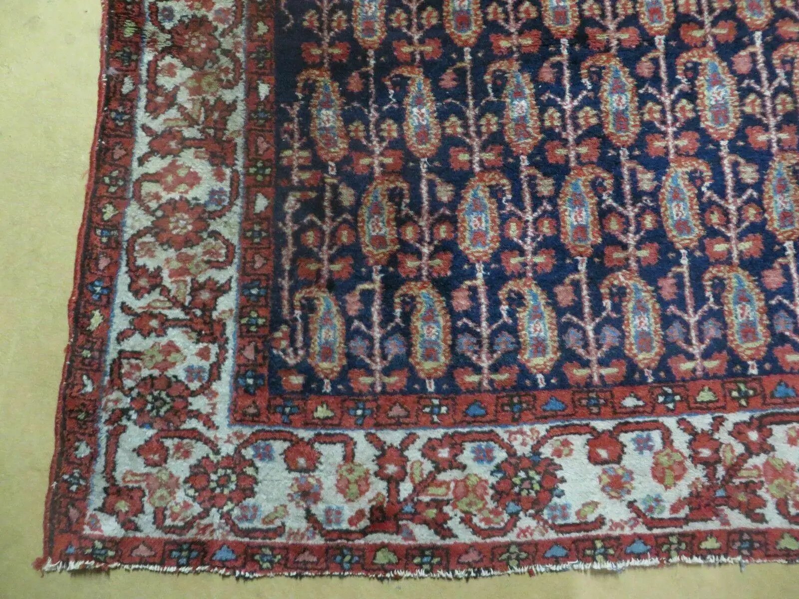 4' X 6' Antique Handmade Turkish Sivas Wool Rug Vegetable Organic Dye Nice Blue by Jewel Rugs