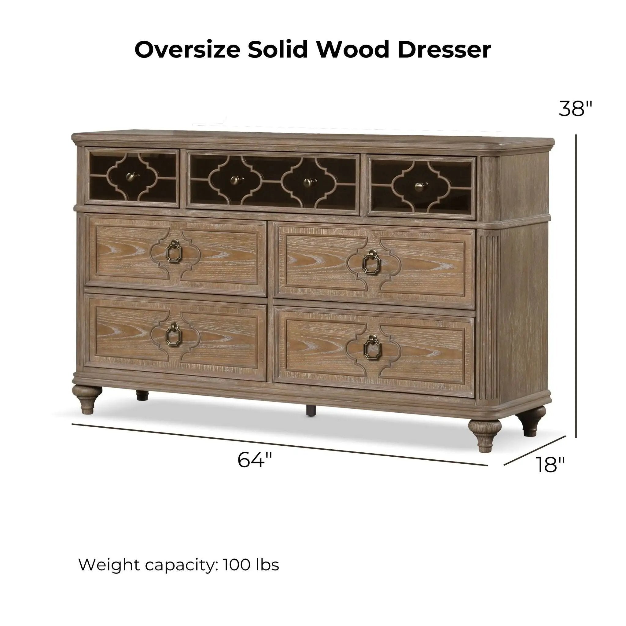 1 Piece Dresser, Dovetail Drawers, Bedroom Furniture - Oak / Rustic by Unique Piece Furniture