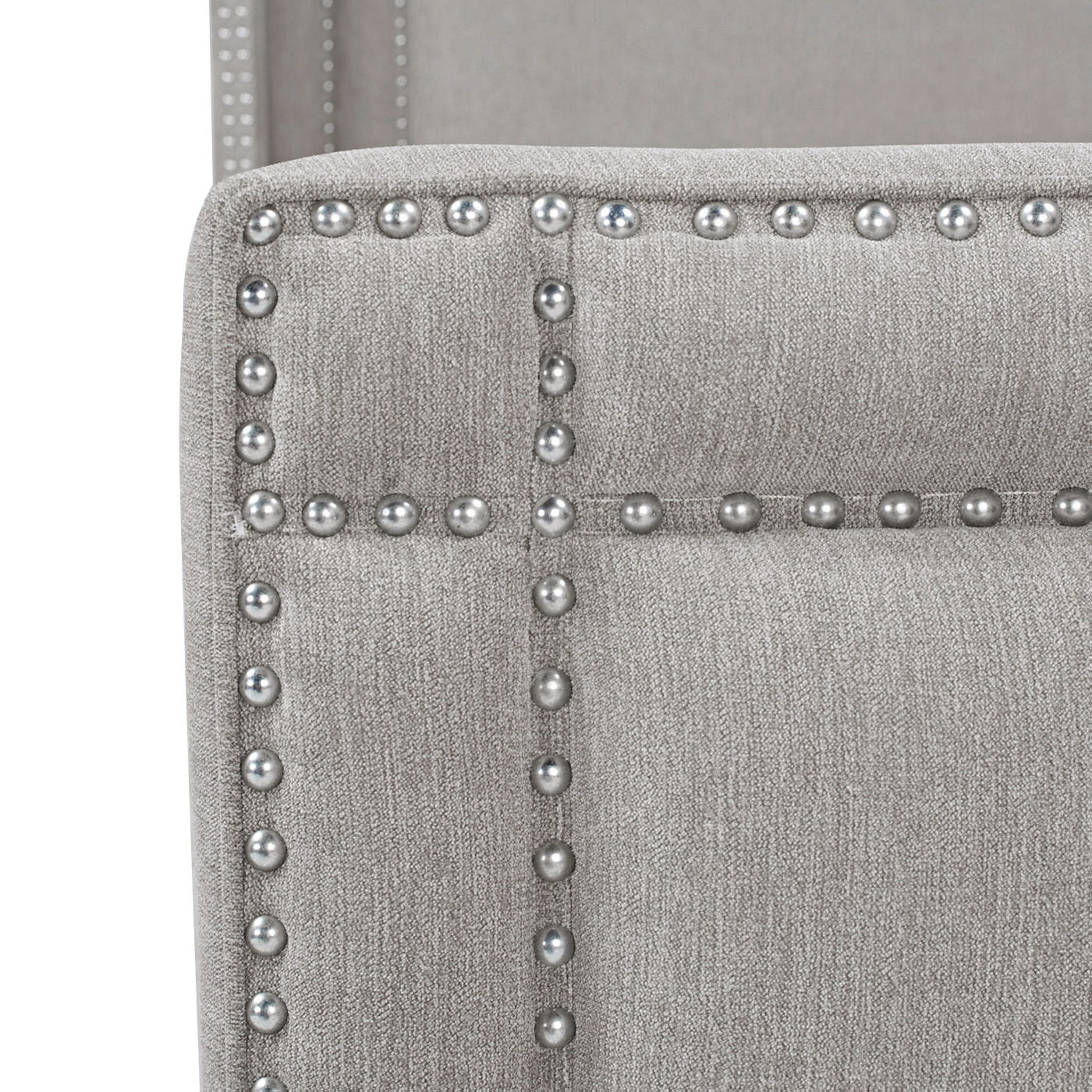 Elle - Wingback Upholstered King Bed - Silver Gray by HouseOfZazla