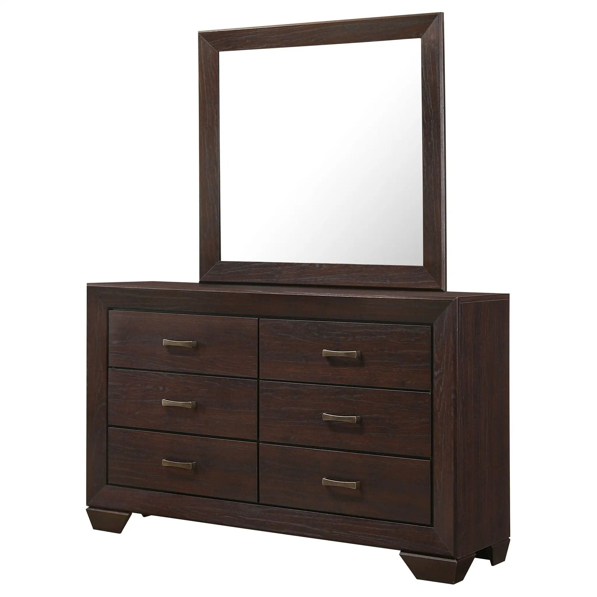 Kauffman 6-drawer Dresser with Mirror Dark Cocoa by Unique Piece Furniture