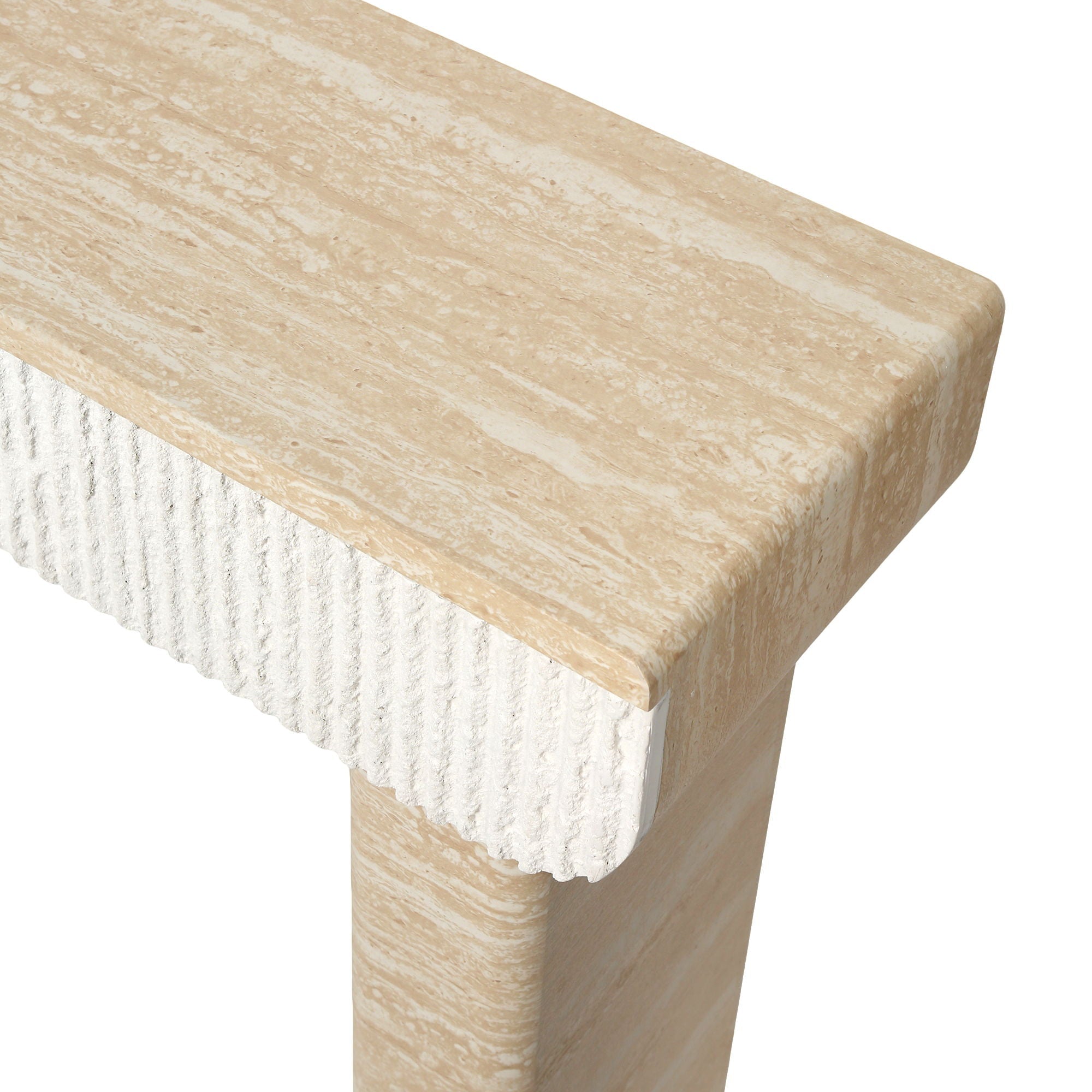 Entryway Table With 2 Hidden Handle Drawers For Entrance - Beige / Yellow by HouseOfZazla