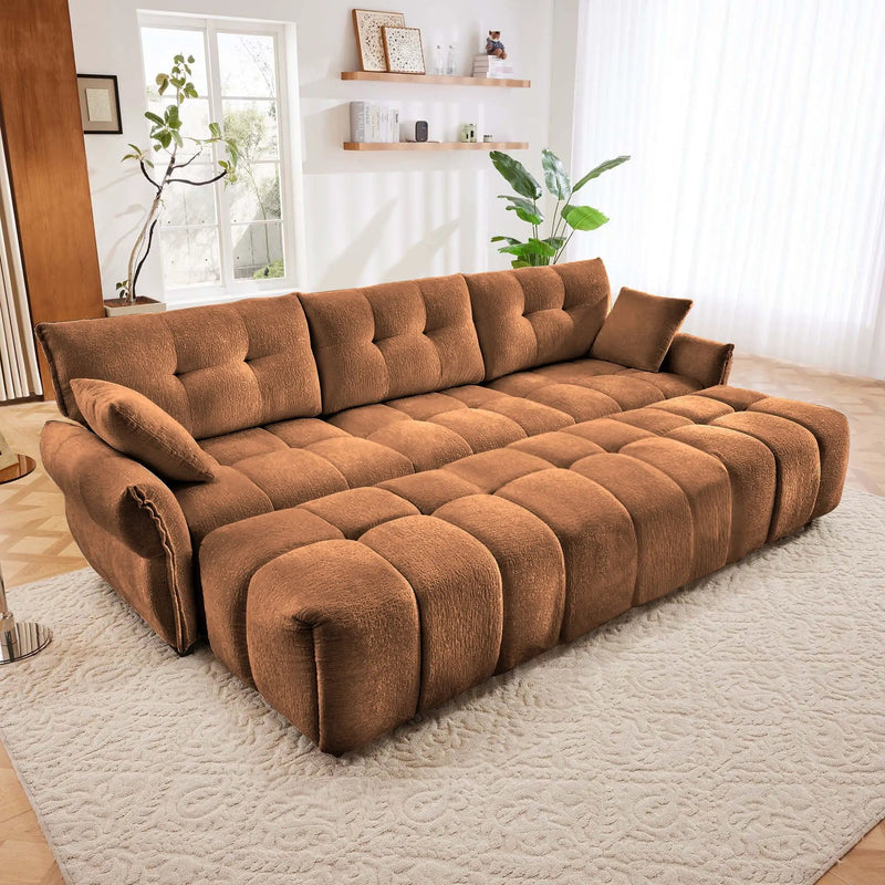 Sofa Set With Ottoman And Pillows, Textured, High Resilience Cushions by Unique Piece Furniture