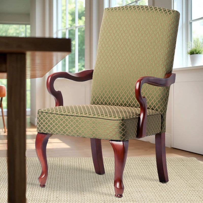 Delaney - Elegant Gooseneck Arm Chair With High Back by HouseOfZazla