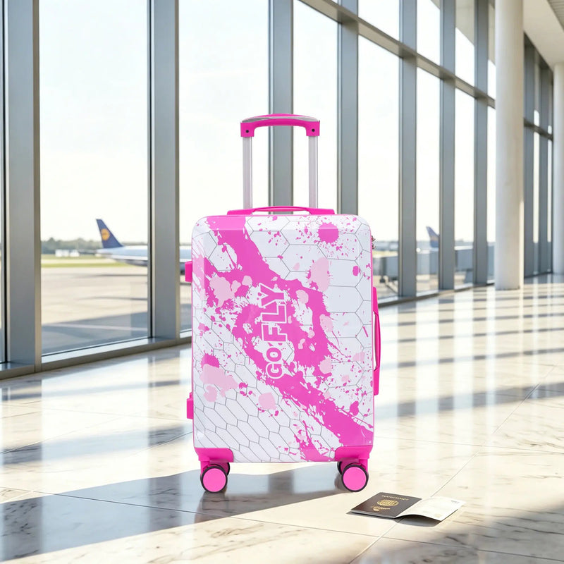 20 Inch PC Spinner Wheel Luggage - Pink by HouseOfZazla