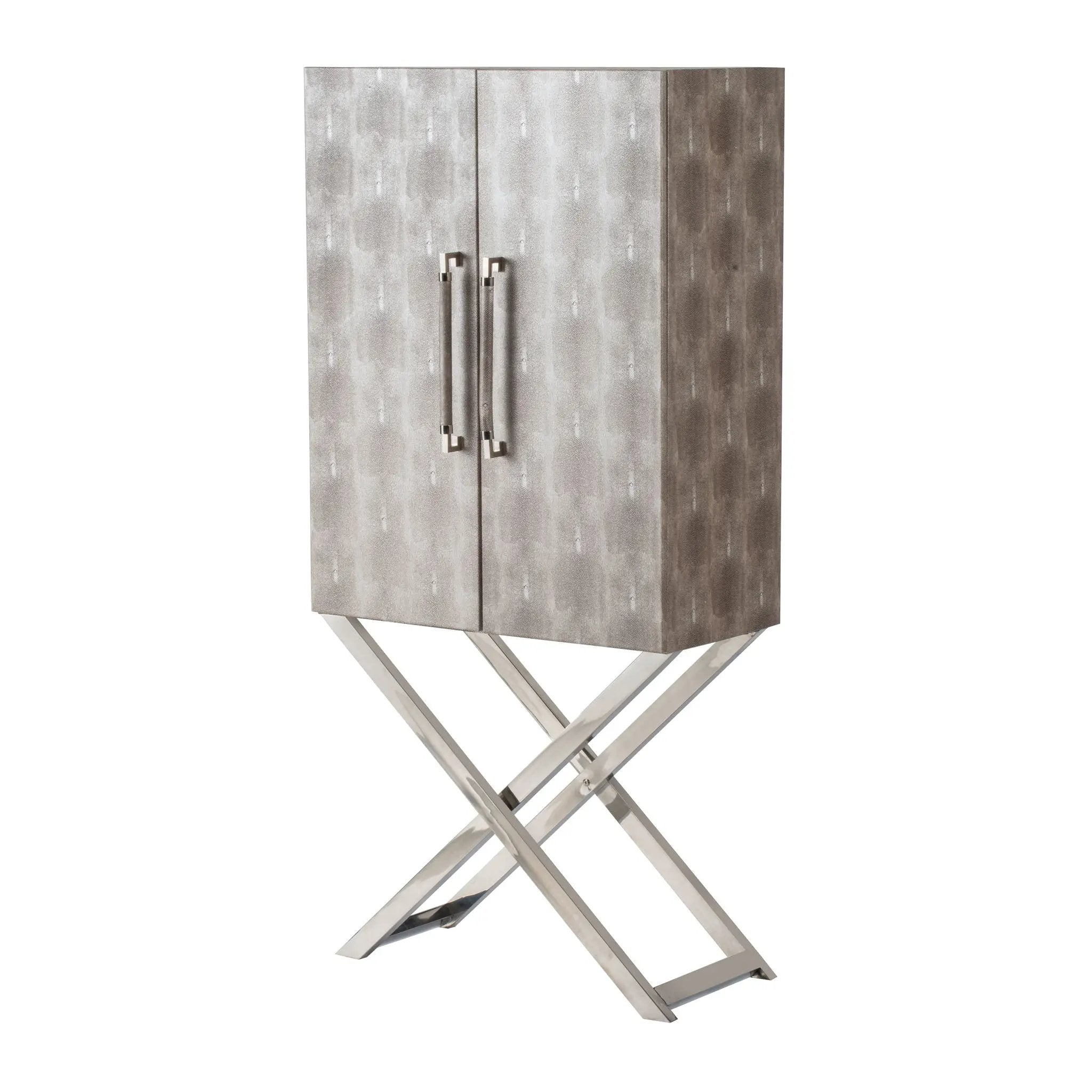 Cabinet - Silver - Faux Leather by Unique Piece Furniture