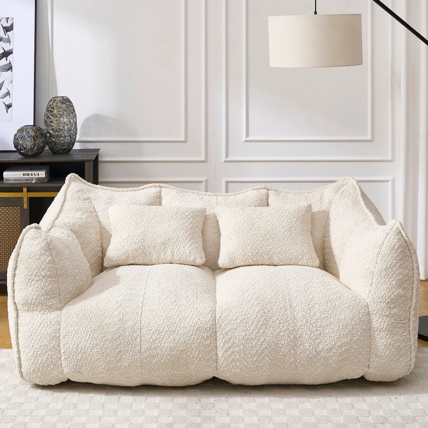 Comfortable Dual Beanbag Chair With High Resilience Foam Core For 2 People by Unique Piece Furniture