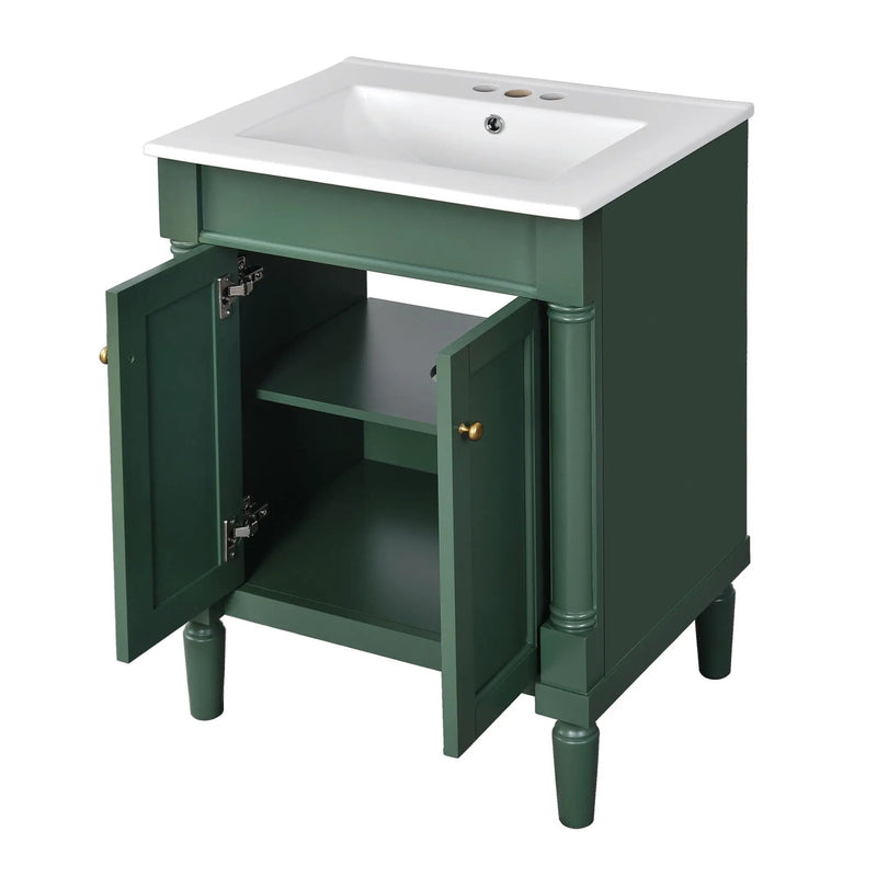 Bathroom Vanity With Top Sink, 2 Tier Storage Cabinet by Unique Piece Furniture