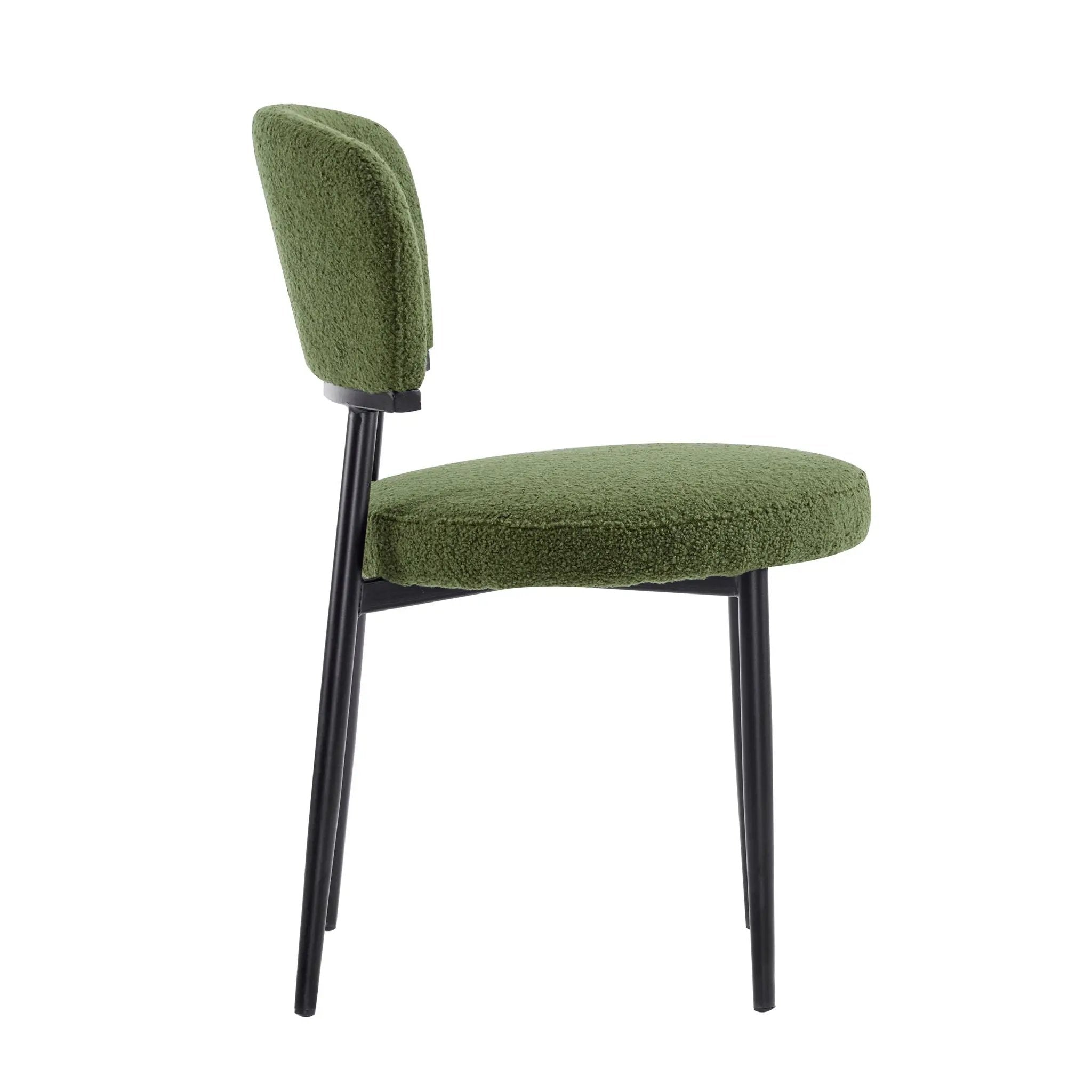 Upholstered Dining Chair (Set of 2) - Green Fabric by HouseOfZazla