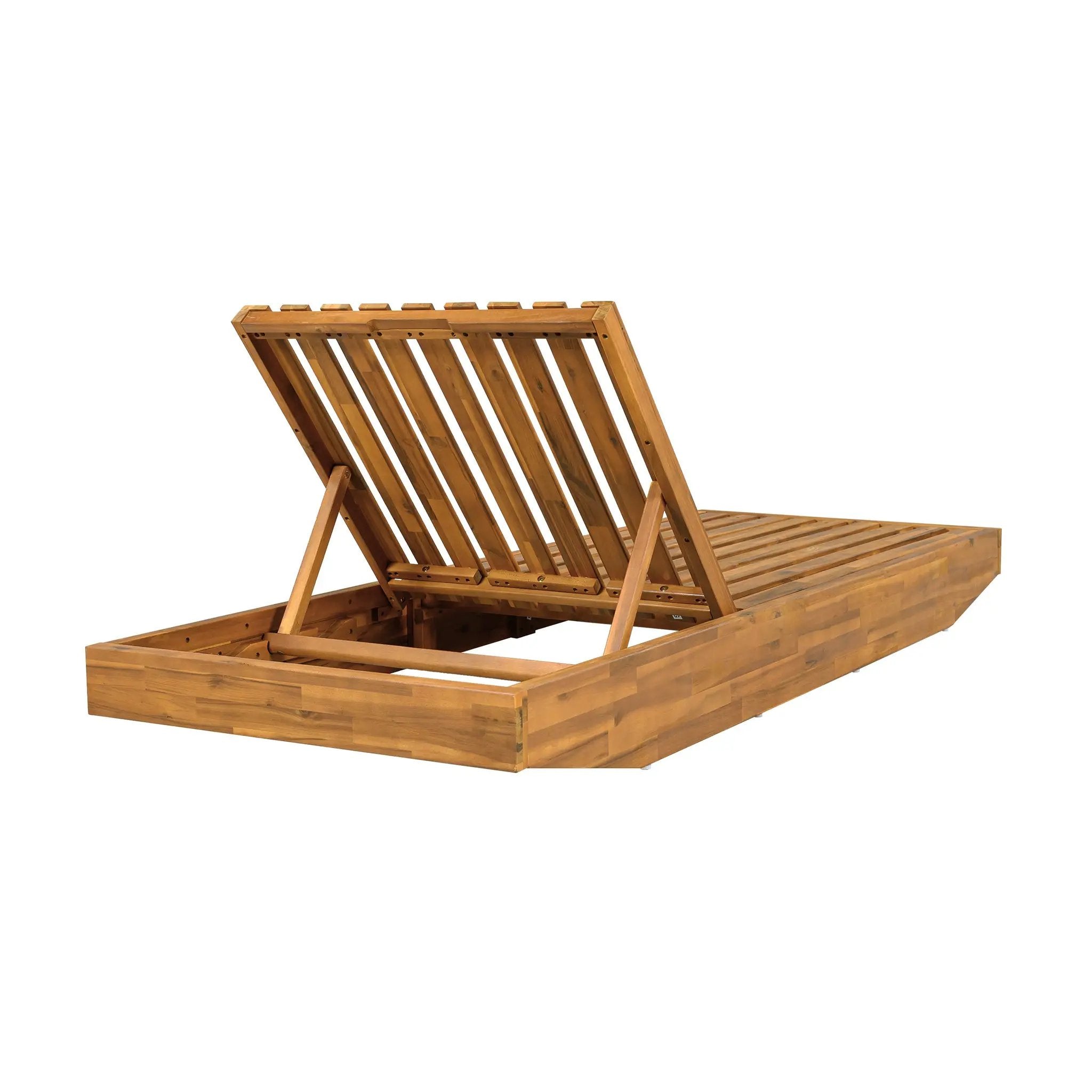 Modern Acacia Wood Outdoor Chaise Lounge by HouseOfZazla