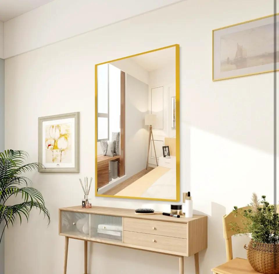 FANYUSHOW Rectangular Wall Mirror with Gold Metal Frame, 24X36 Inch Rectangle Mirror, Gold Bathroom Vanity Mirror Farmhouse, Anti-Rust, Tempered Glass by Selzalot