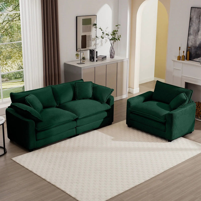 Elegant Oversized Sectional Sofa Set With Deep Seats And Flexible Layout by HouseOfZazla