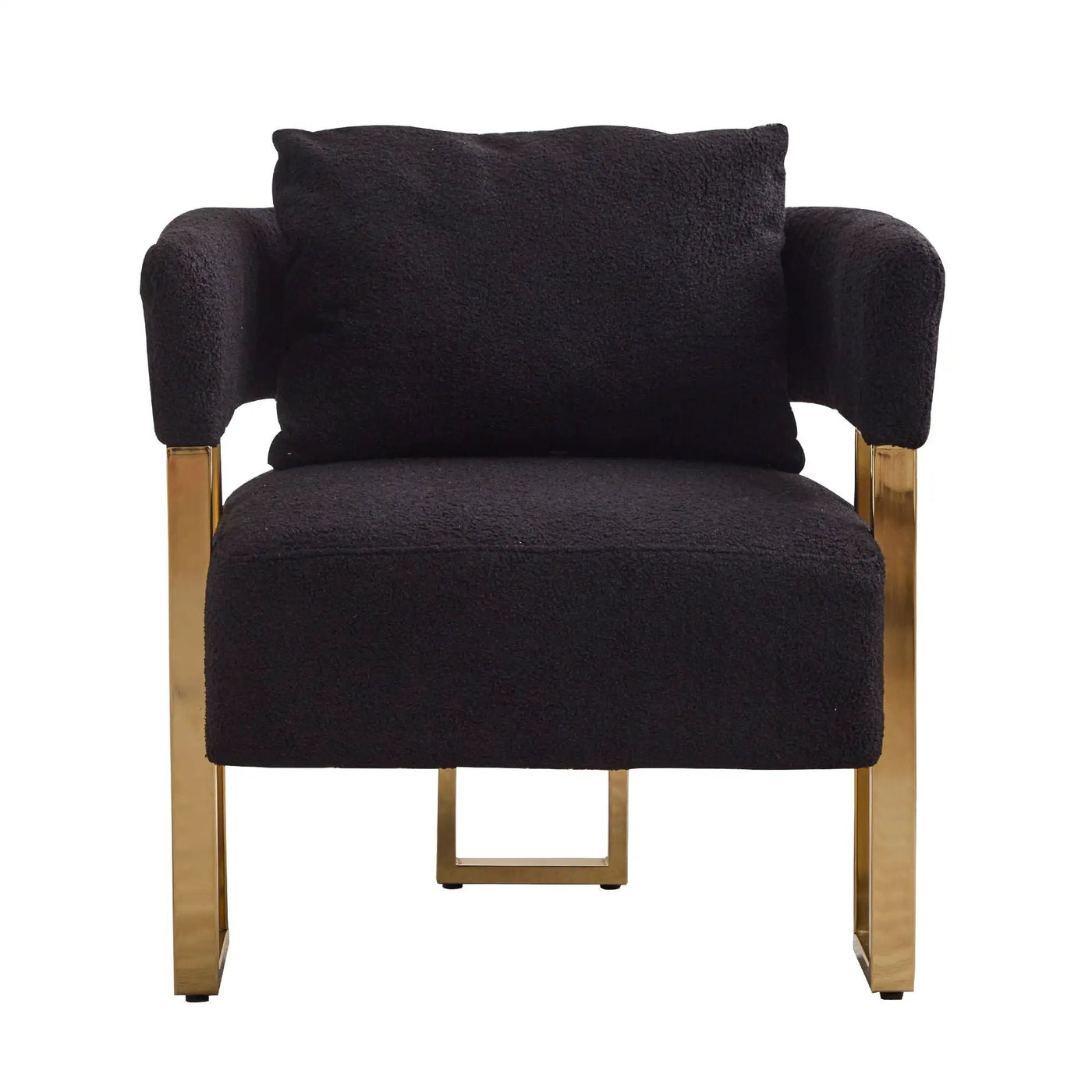 Modern Decorative Chair Teddy Fleece Upholstered And Metal Foot by HouseOfZazla