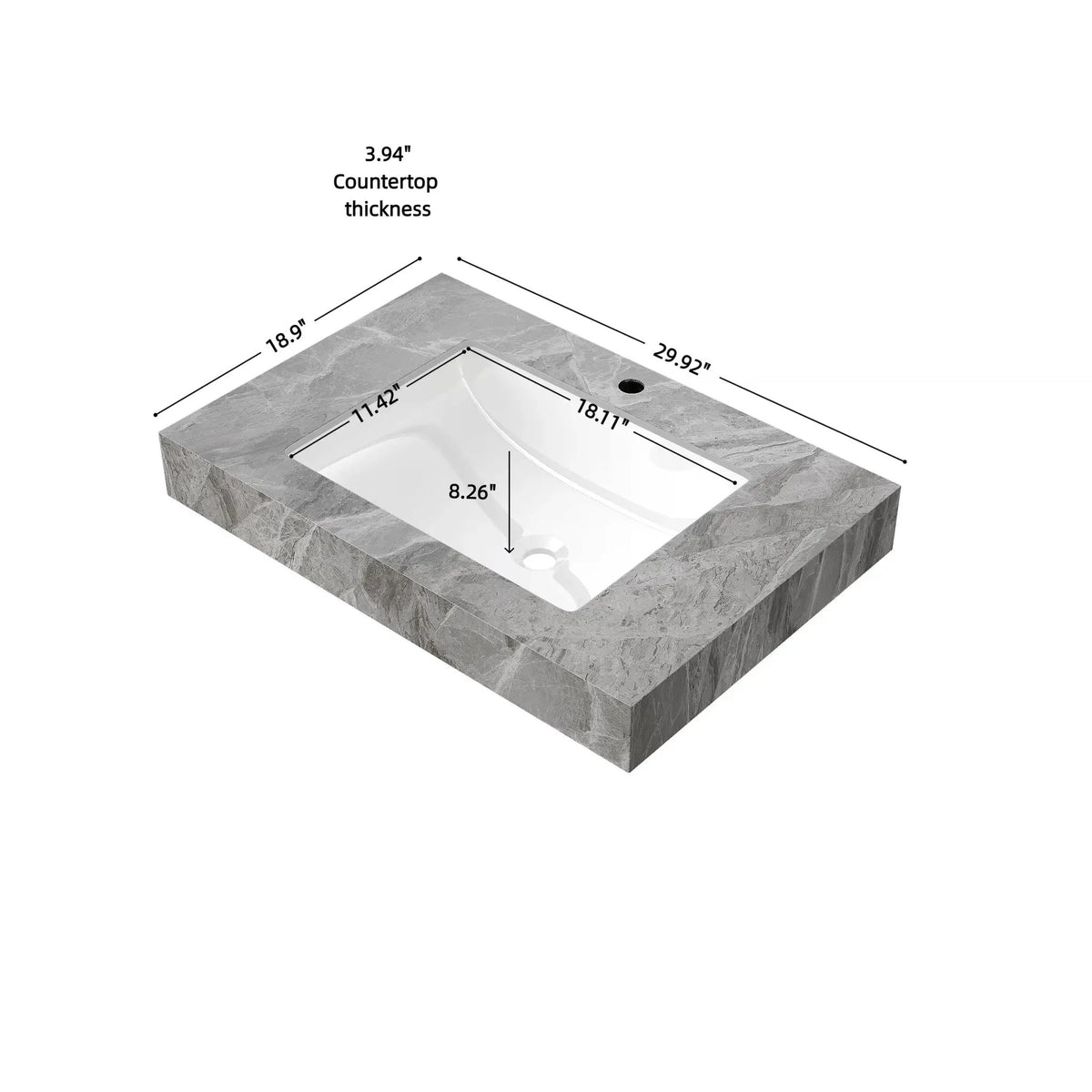 30" MURI Bathroom Sink in Light Gray by HouseOfZazla