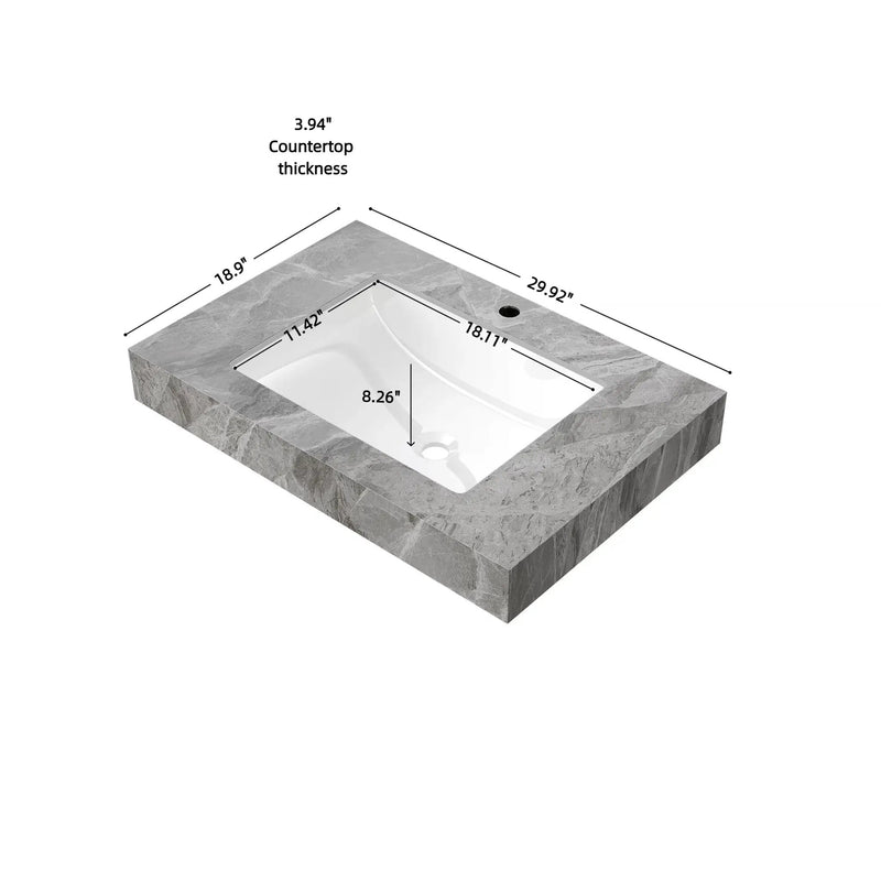 30" MURI Bathroom Sink in Light Gray by HouseOfZazla