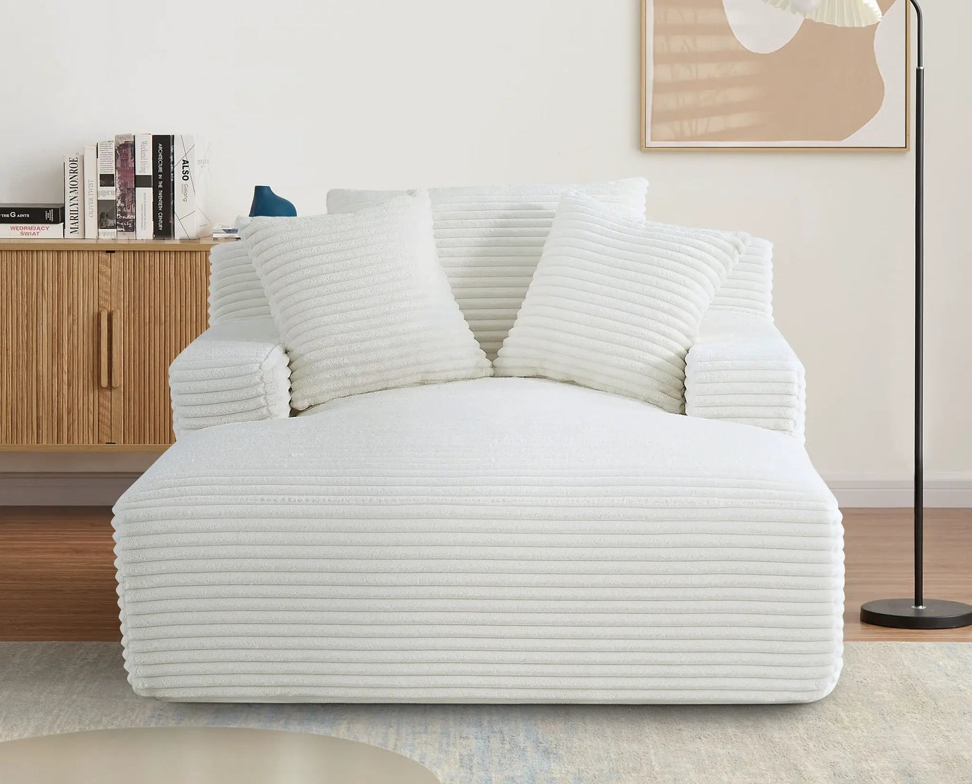 Cloudline - Oversized Chaise Lounge, Modern Comfy Couch With Full Foam Cushioning, Cozy Sleeper Sofabed by Unique Piece Furniture