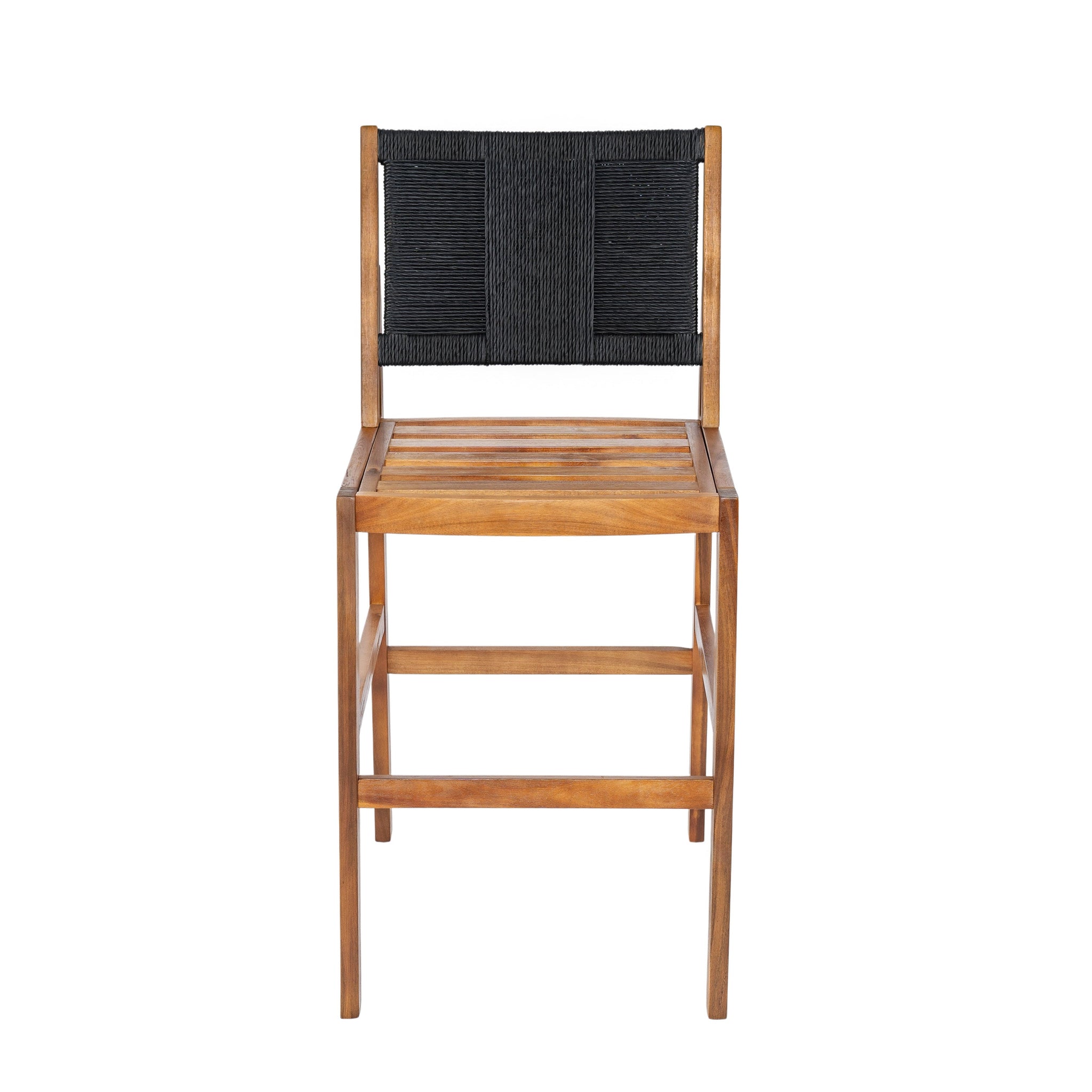 4 Pieces Arly Black Outdoor Bar Stool Solid Acacia Wood and Woven Wicker by HouseOfZazla