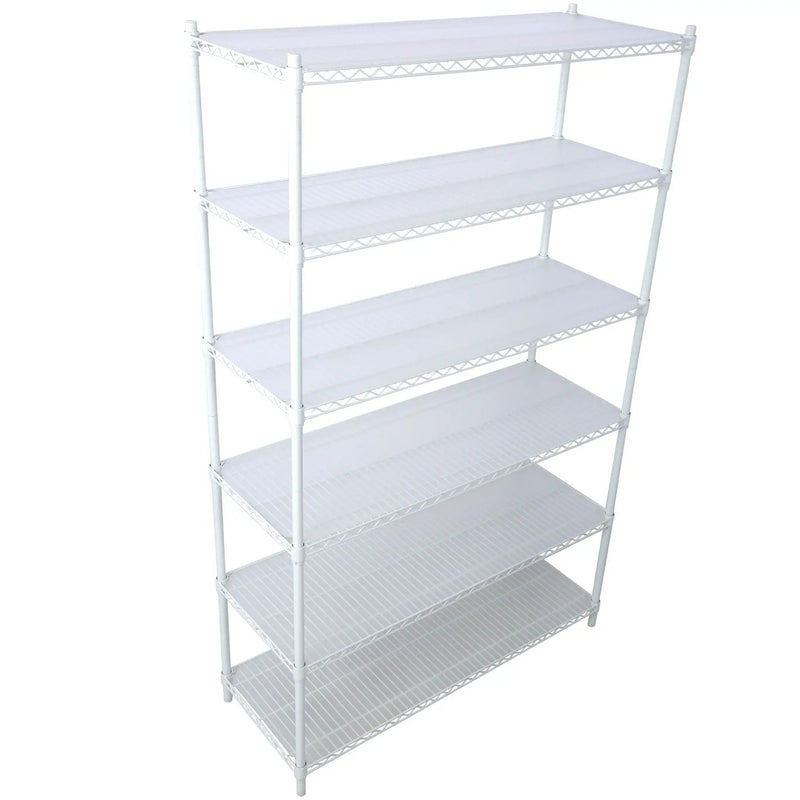 6 Tier 6000Lbs Capacity Nsf Metal Shelf Wire Shelving Unit, Heavy Duty Adjustable Storage Rack With Wheels & Shelf Liners For Commercial Grade Utility Steel Storage Rack by Unique Piece Furniture