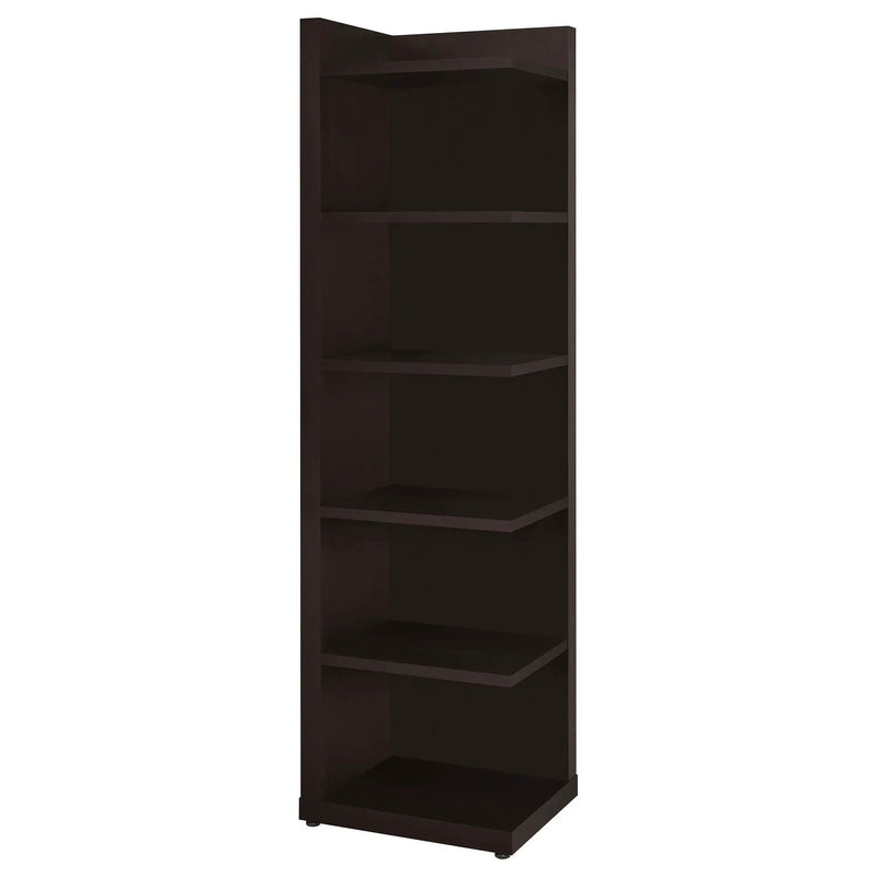 Alder 71-inch 6-shelf Corner Bookcase Cappuccino by Unique Piece Furniture