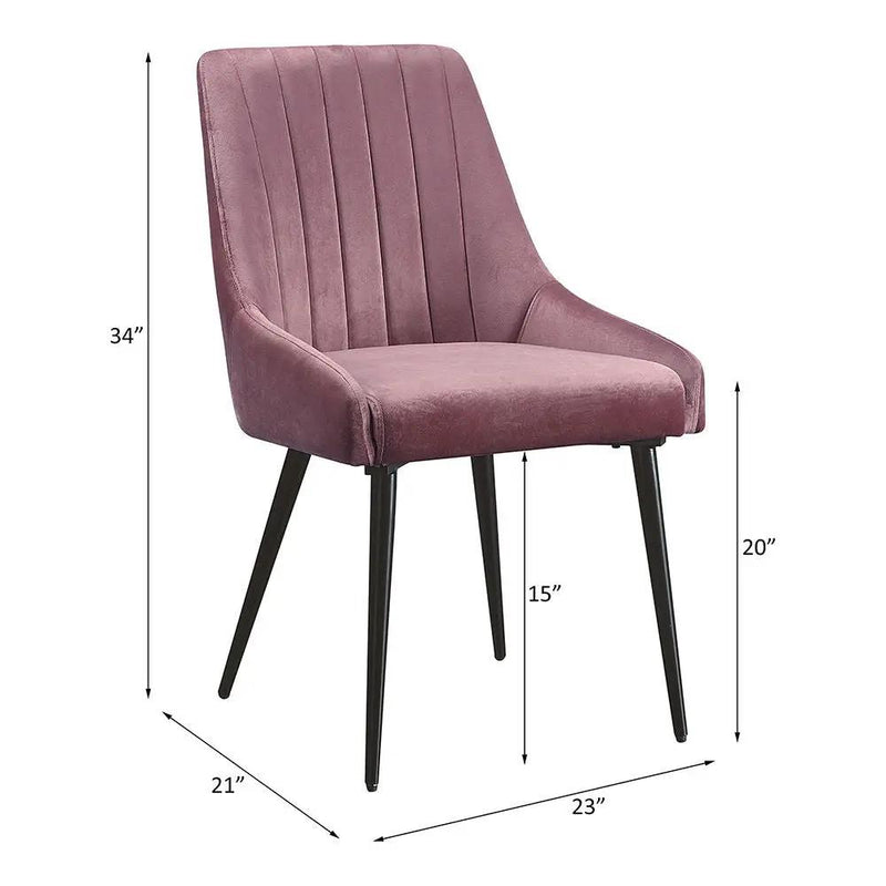 Riley - Side Chair (Set of 2) - Pink Fabric & Black by Unique Piece Furniture