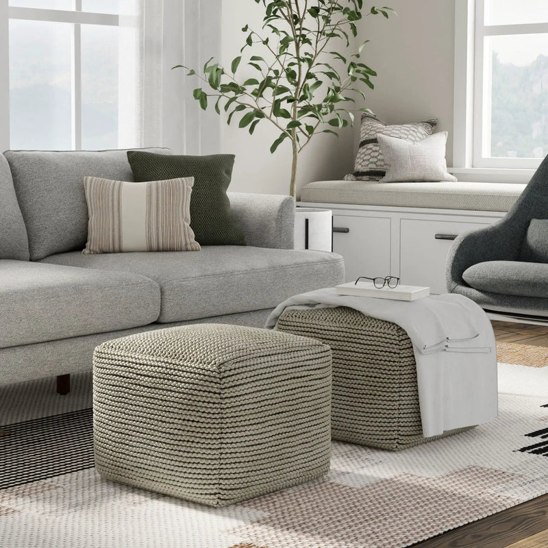 Eastmont - Outdoor / Indoor Pouf - Cream by Unique Piece Furniture