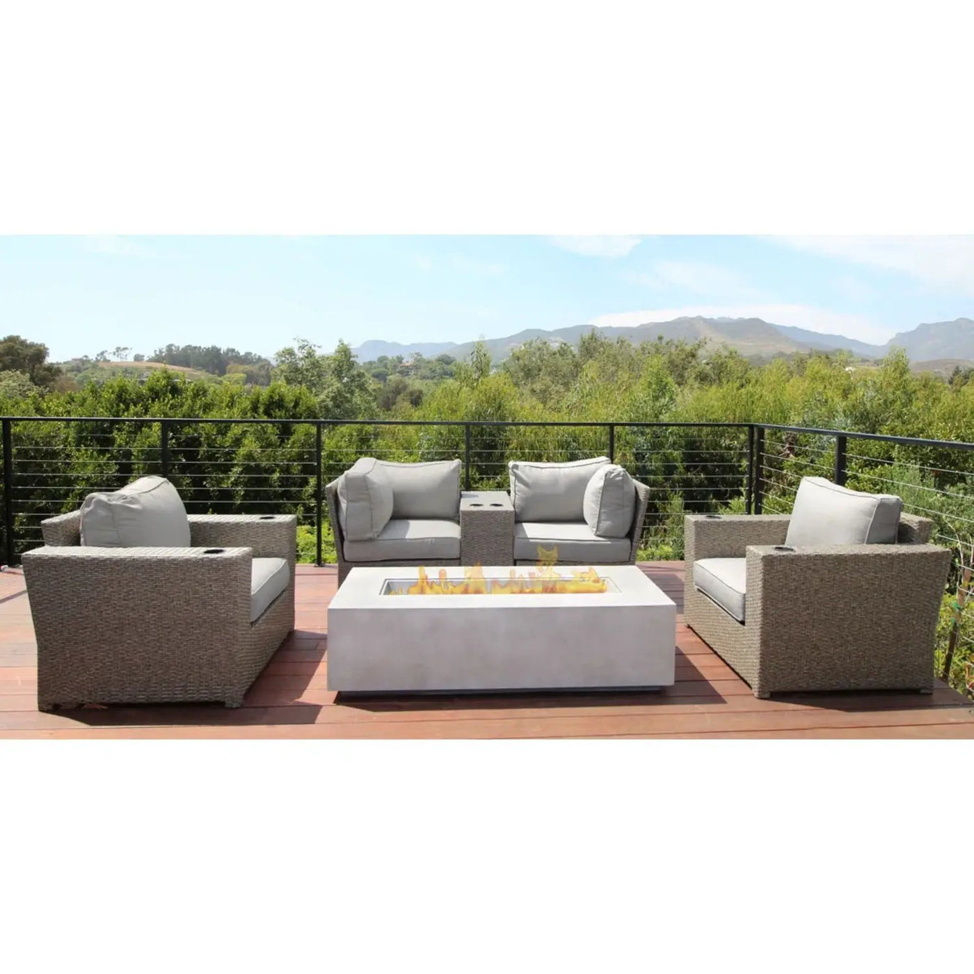 Outdoor Elegance Conversation Set With Fire Pit by Unique Piece Furniture