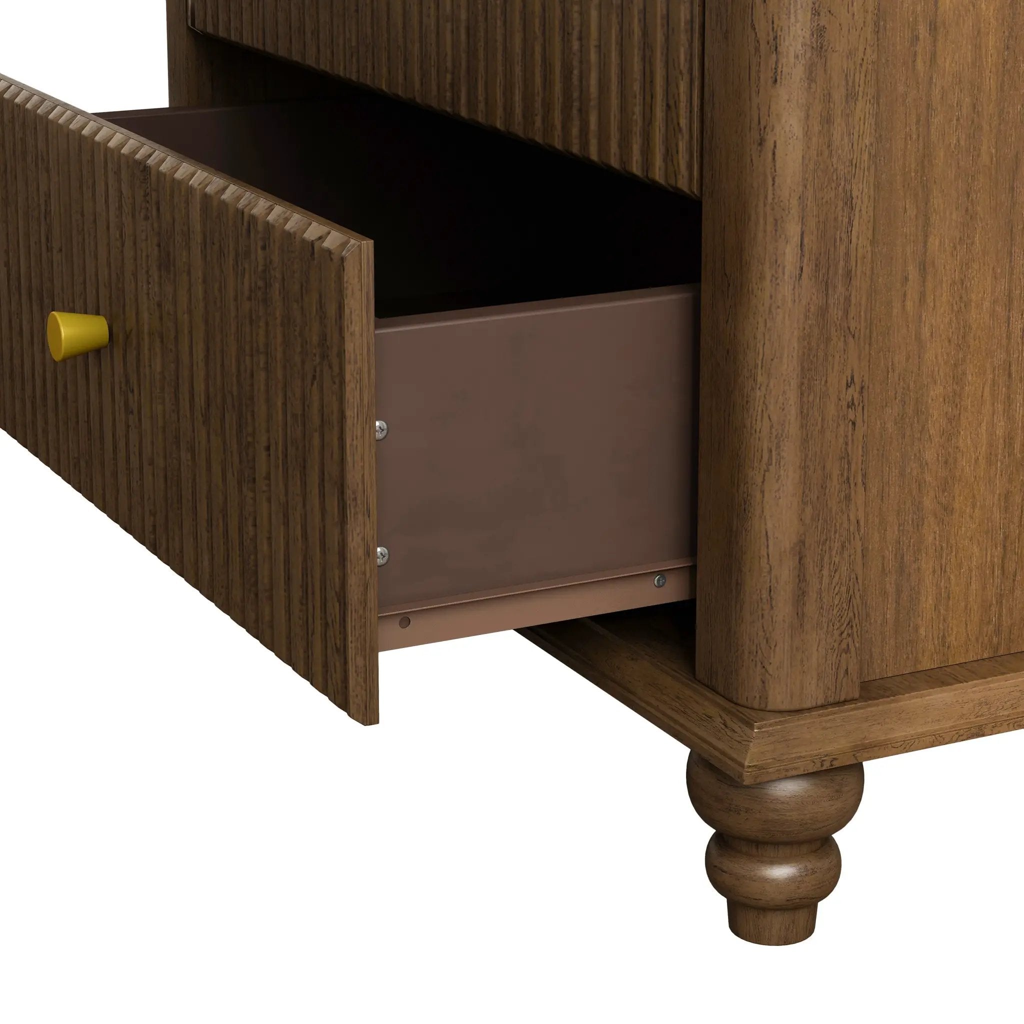 Fluted 5 Drawer Dresser, 45 Inch Tall Modern Chest of Drawers by HouseOfZazla