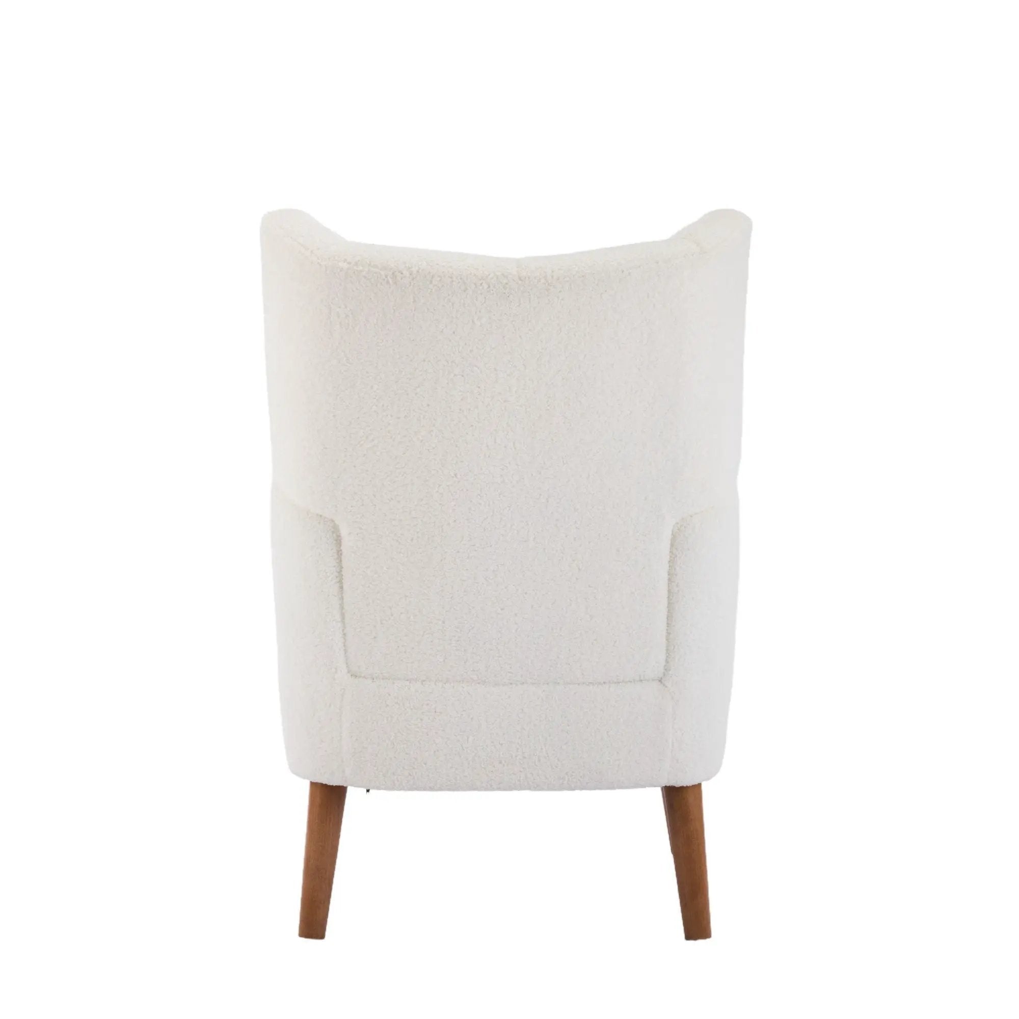 Accent Chair With Birch Wood Legs - White by HouseOfZazla