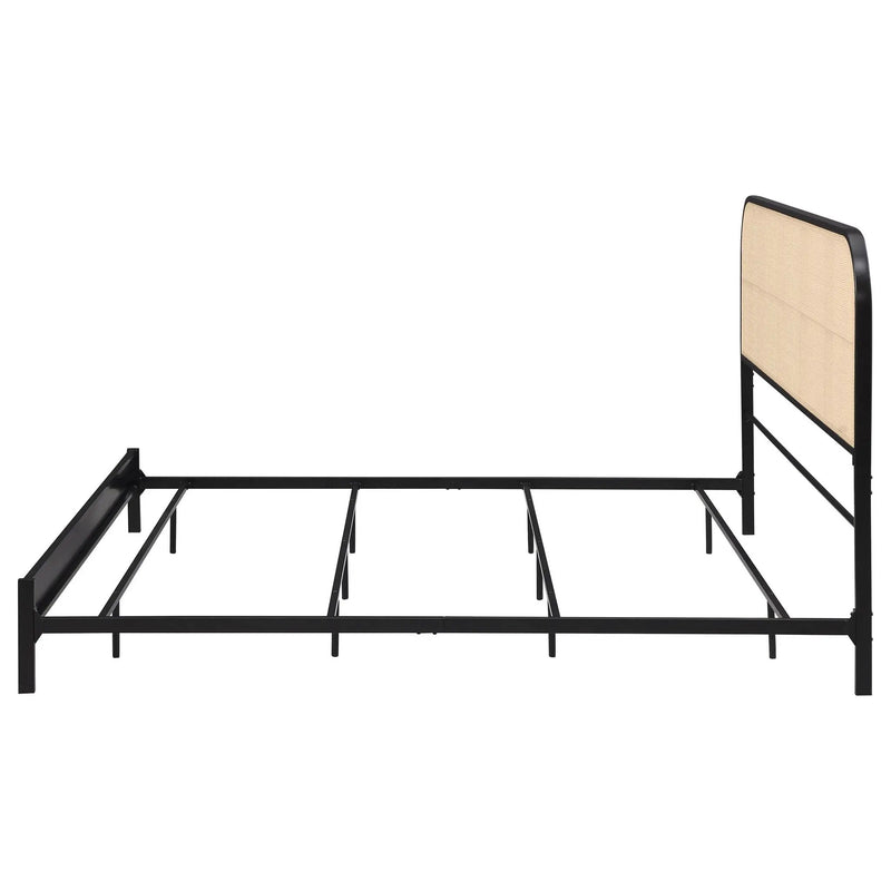 Amherst Radio Weave Rattan Metal Eastern King Bed Black by Unique Piece Furniture