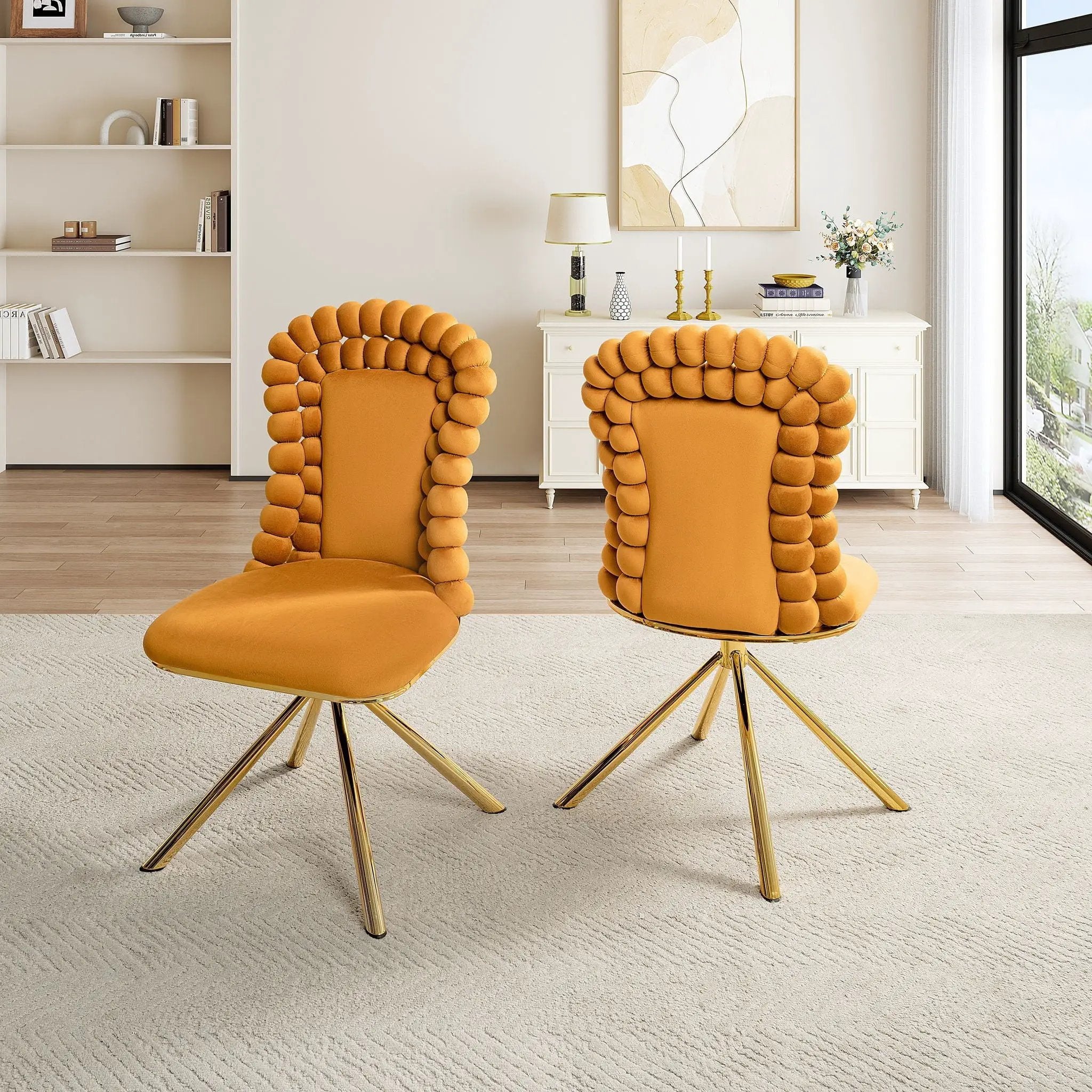 Upholstered Swivel Dining Chairs (Set of 2) by HouseOfZazla