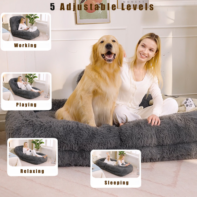Human Dog Bed & Lazy Sofa - 5-Position Adjustable Floor Chair by HouseOfZazla