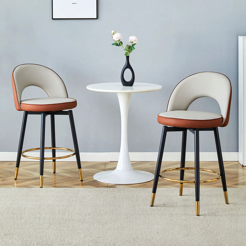 Upholstered Rotatable Bar Chair With Metal Legs For Dining Room by Unique Piece Furniture