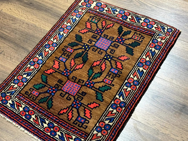 Small Persian Baluchi Rug, Tribal Rug, Brown, Multicolor by Jewel Rugs