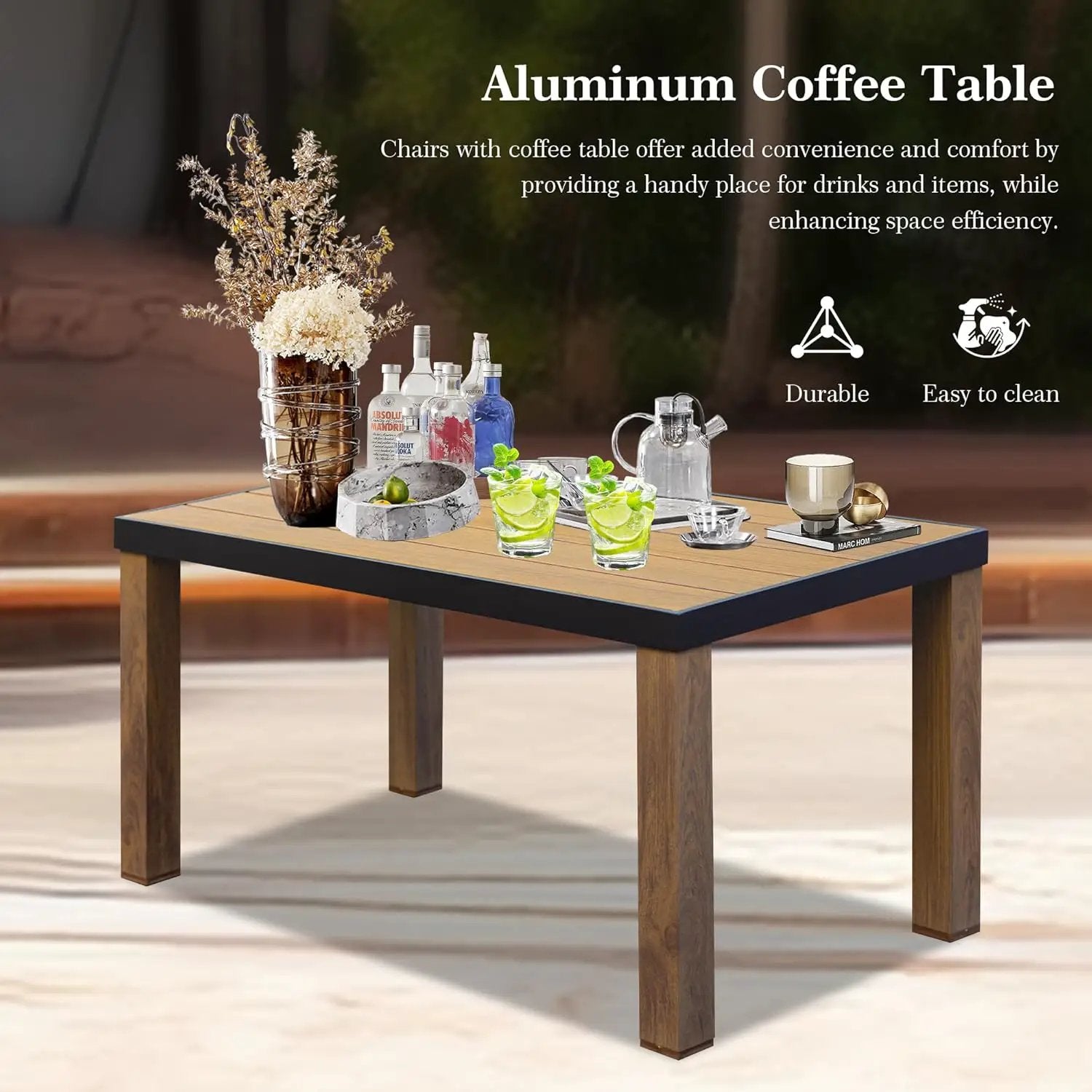 Aluminum Patio Furniture Set, 4-Piece Modern Conversation Set by HouseOfZazla
