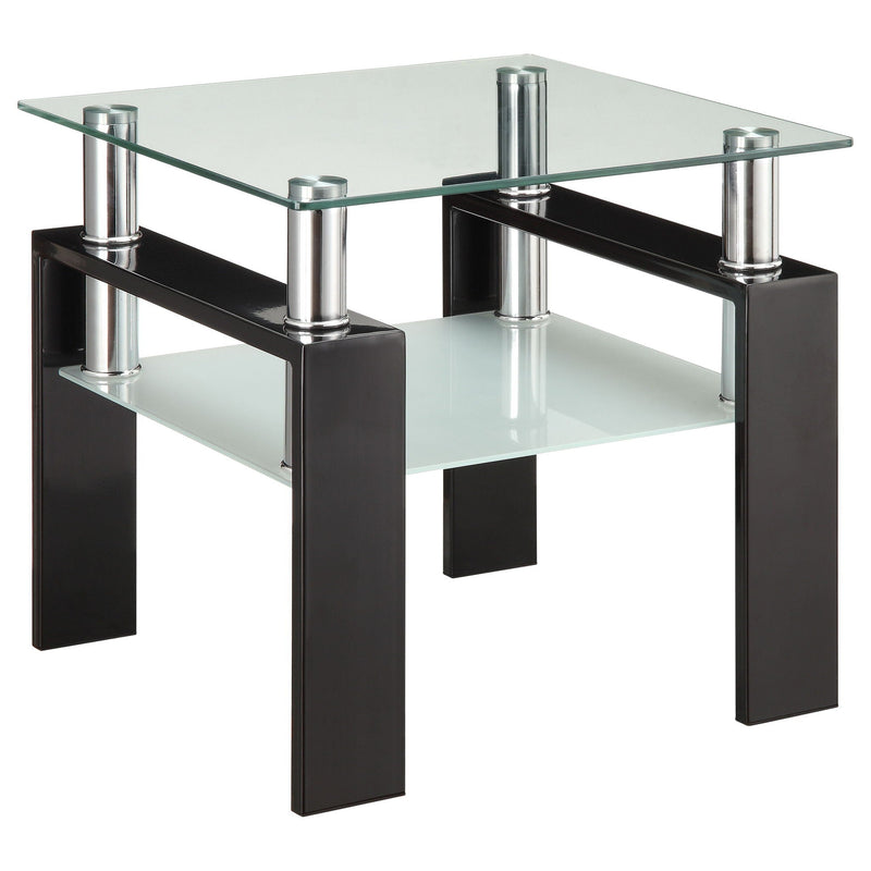 Samantha - 1 Shelf Square End Table - Black by HouseOfZazla