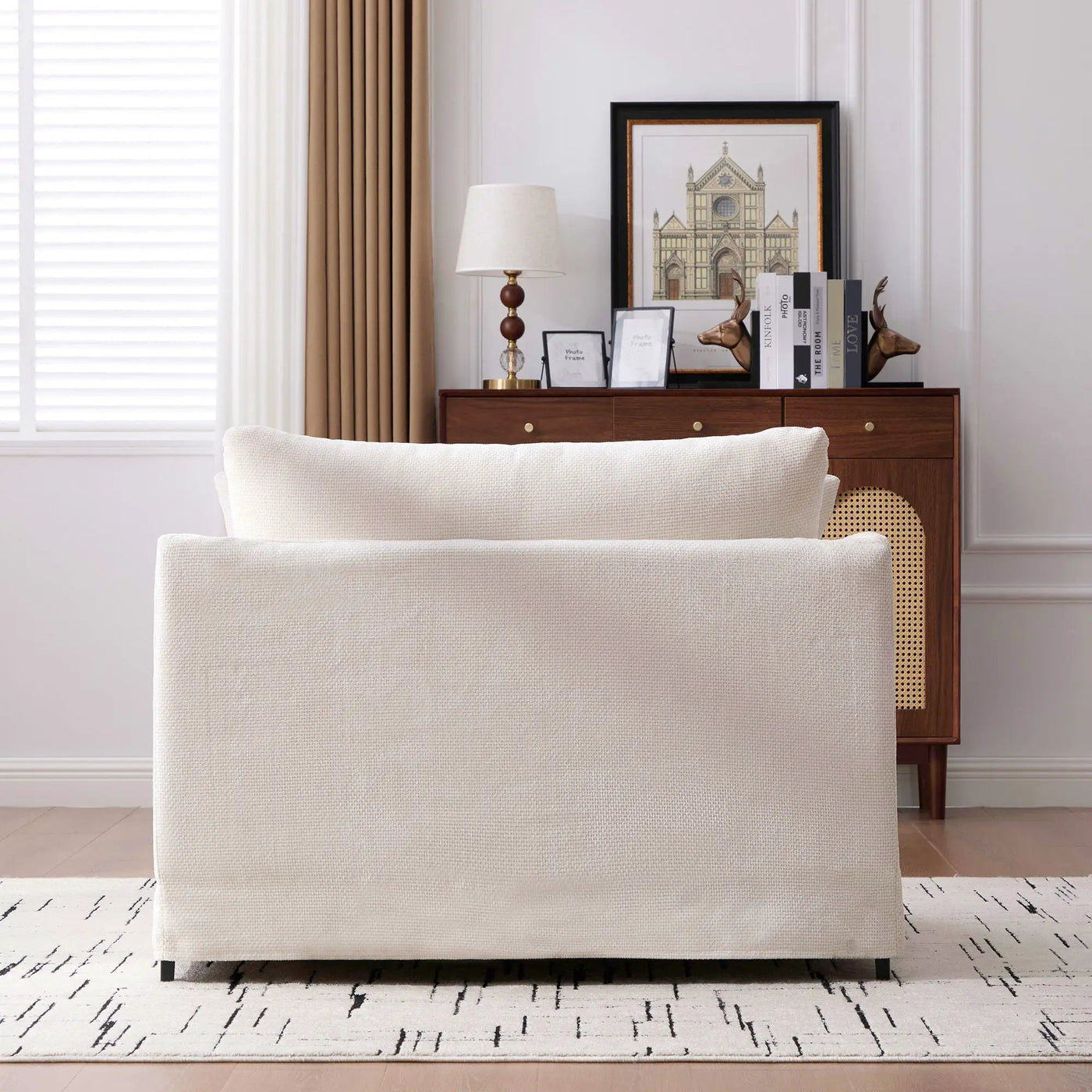 Farmhouse Accent Chair With 2 Bolster Pillows by Unique Piece Furniture