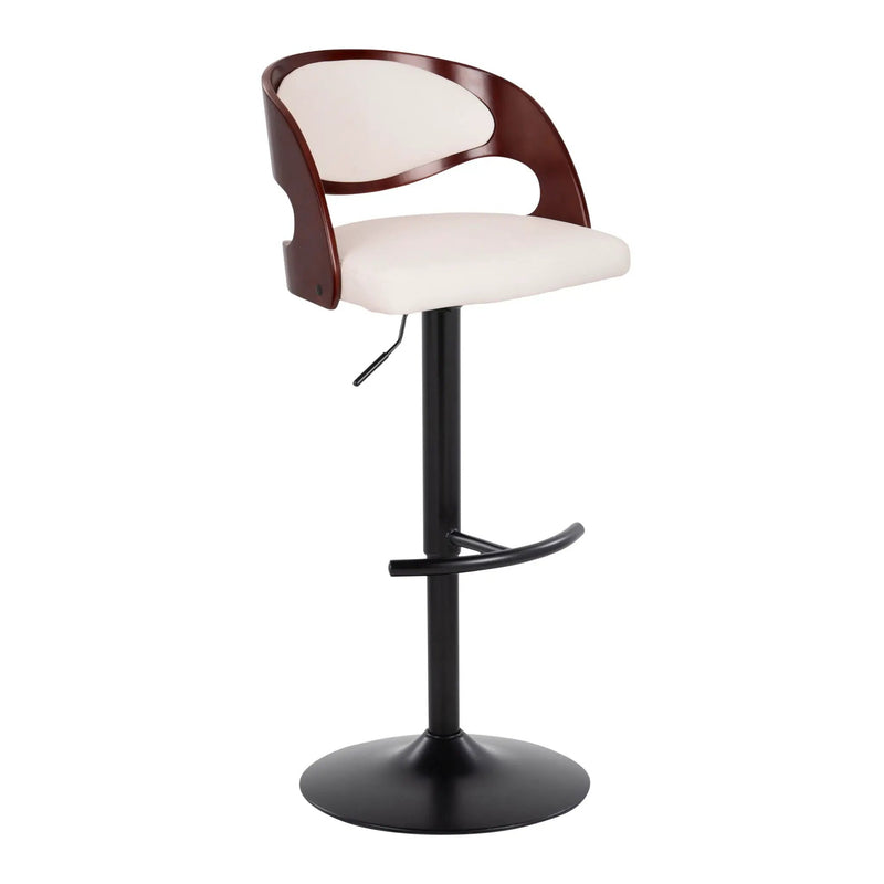 Pino - Mid Century Modern Adjustable Barstool With Swivel With Rounded T Footrest (Set of 2) by Unique Piece Furniture