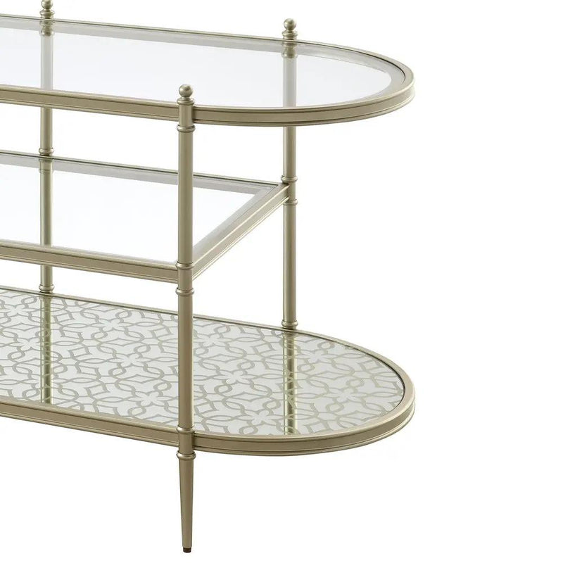 Zaba - TV Stand - Glass Top & Champagne by Unique Piece Furniture