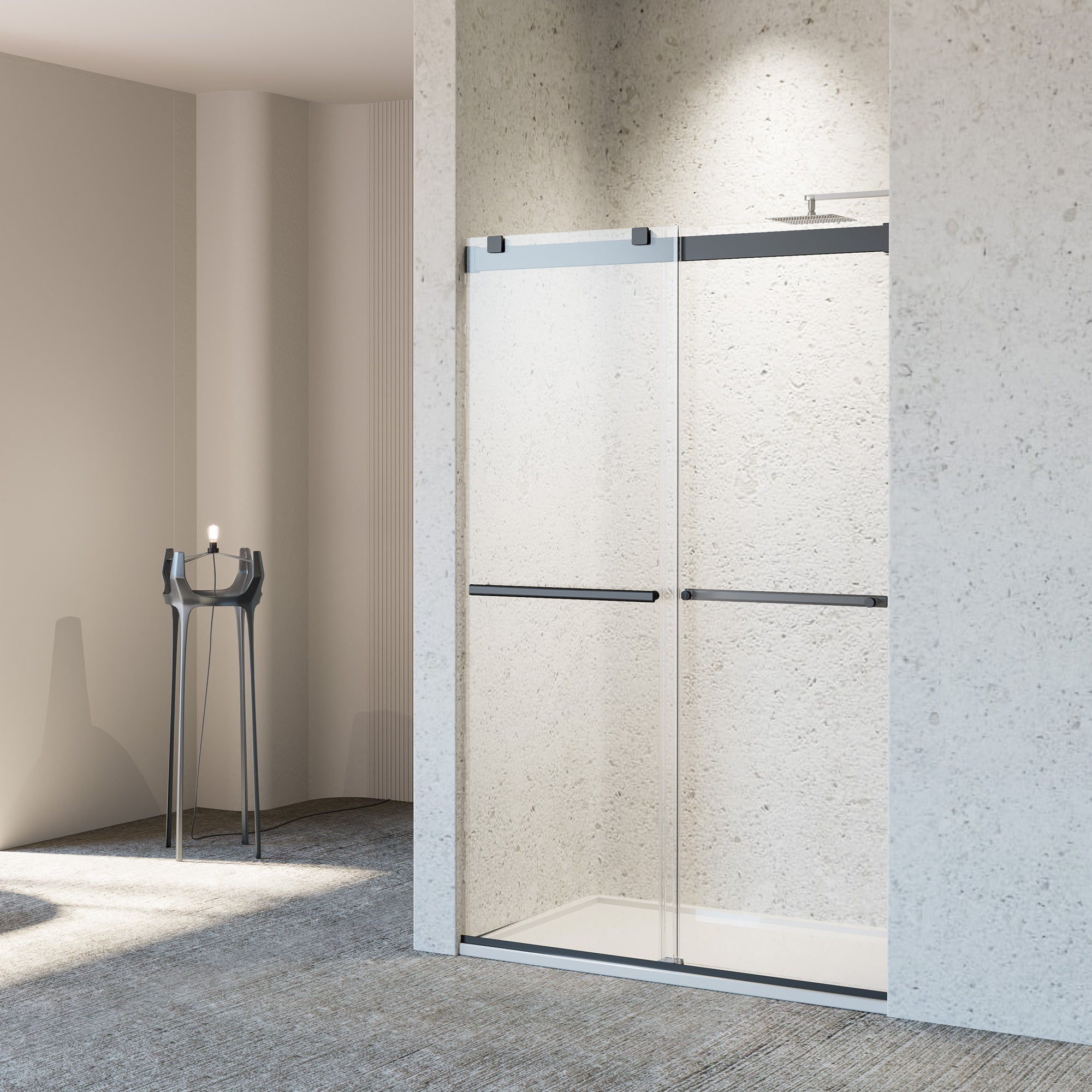 46-48" W x 76" H Frameless Double Sliding Soft-Close Shower Door by HouseOfZazla