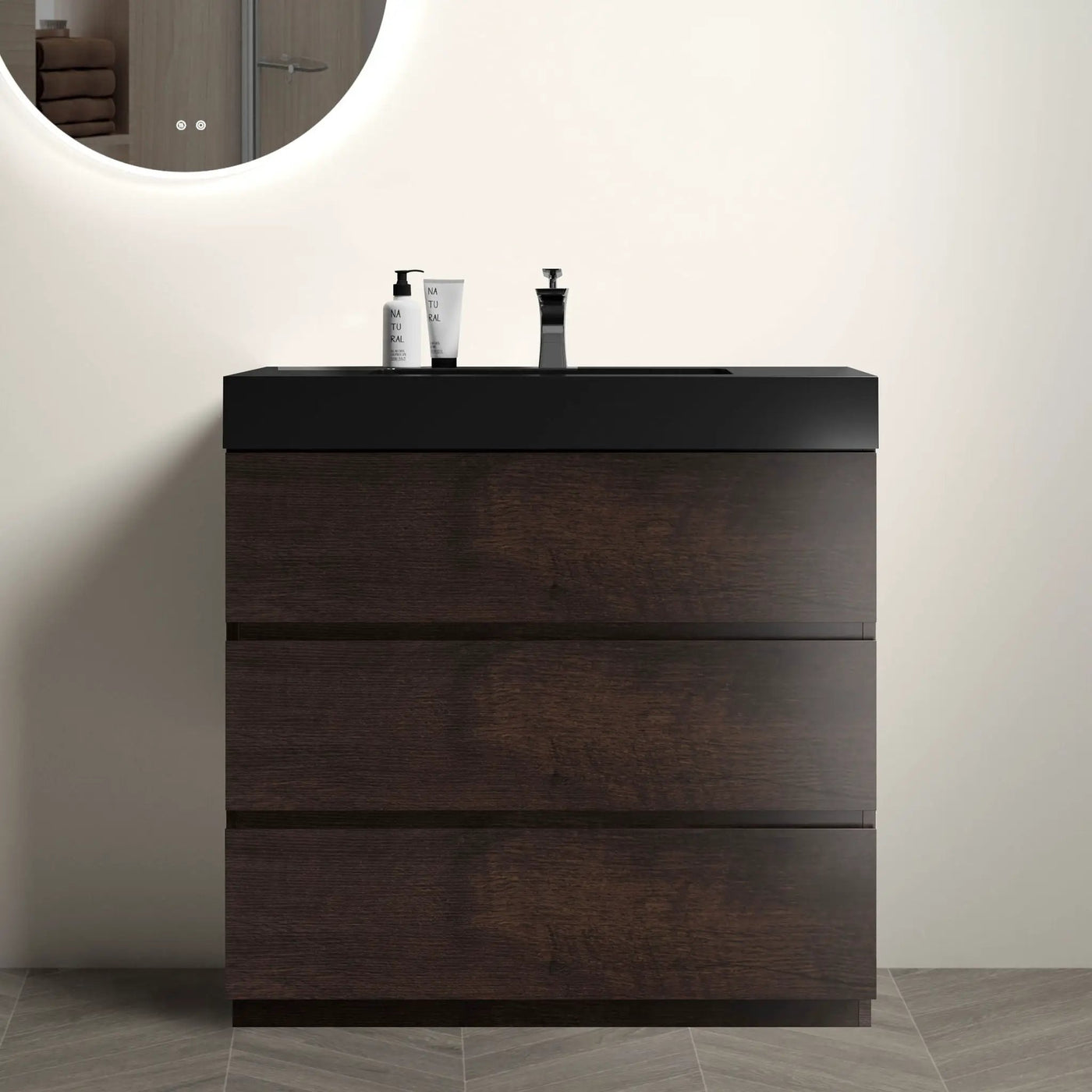 Alice - Bathroom Vanity With Large Storage Freestanding Bathroom Vanity, Sink For Modern Bathroom, One-Piece Sink Basin Without Drain And Faucet by HouseOfZazla