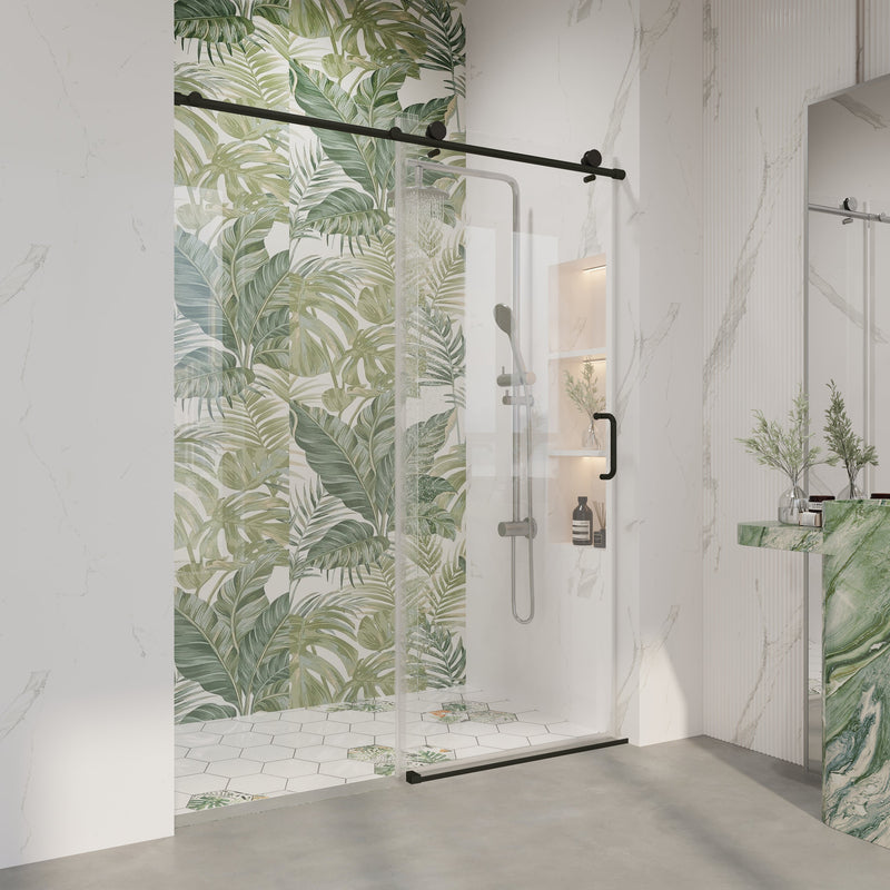 56" - 60" W x 76" H Single Sliding Frameless Shower Door by HouseOfZazla